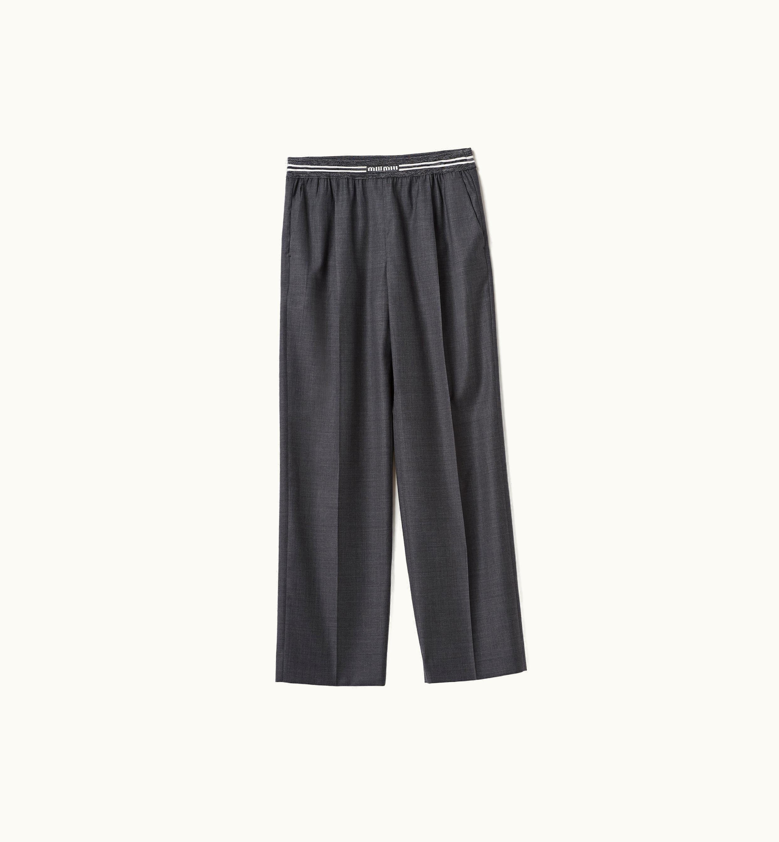 Miu Miu Miu Miu Grisaille Wide-Leg Pants Slate Gray
