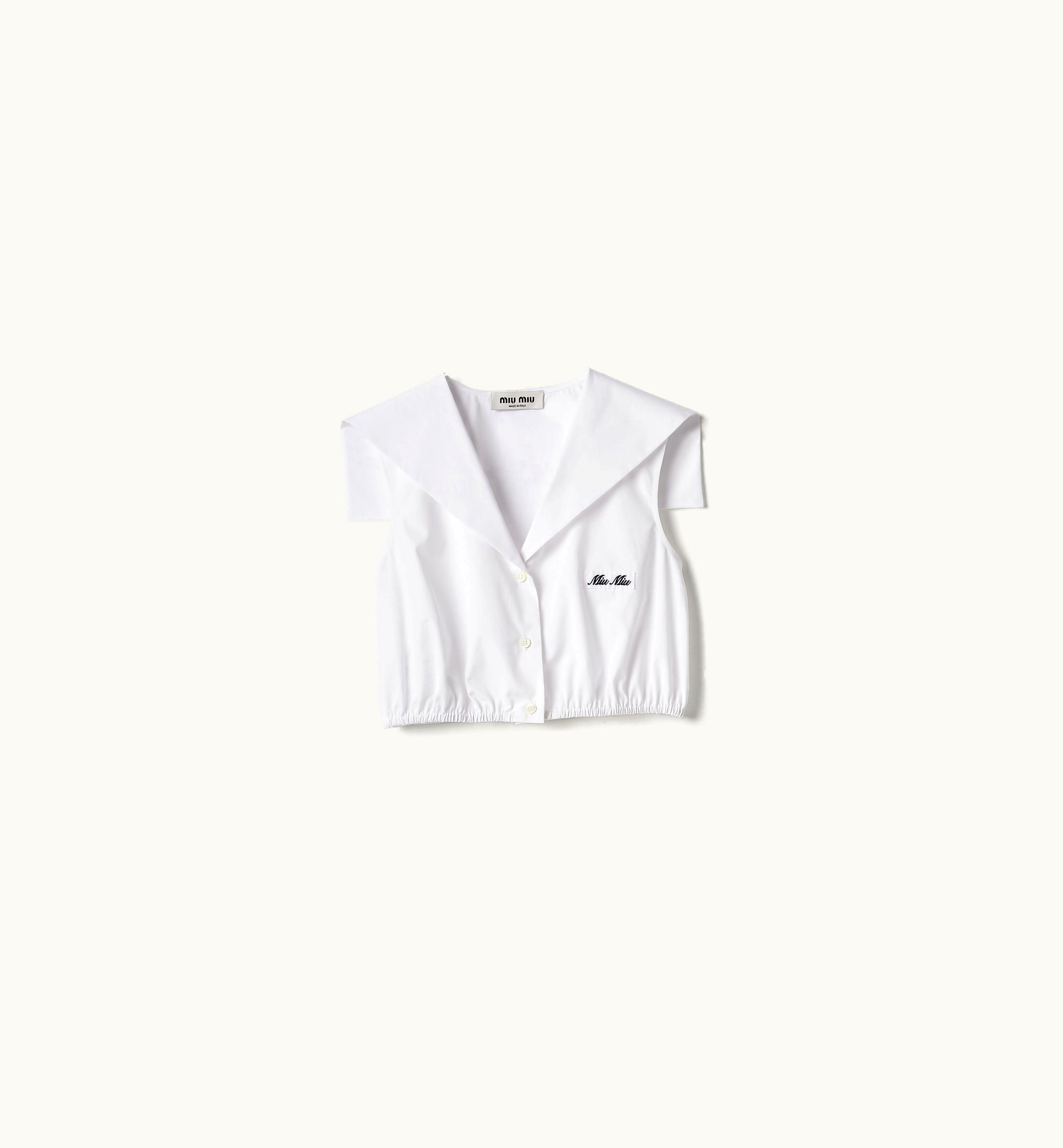 Miu Miu Miu Miu Sailor Collar Poplin Top White