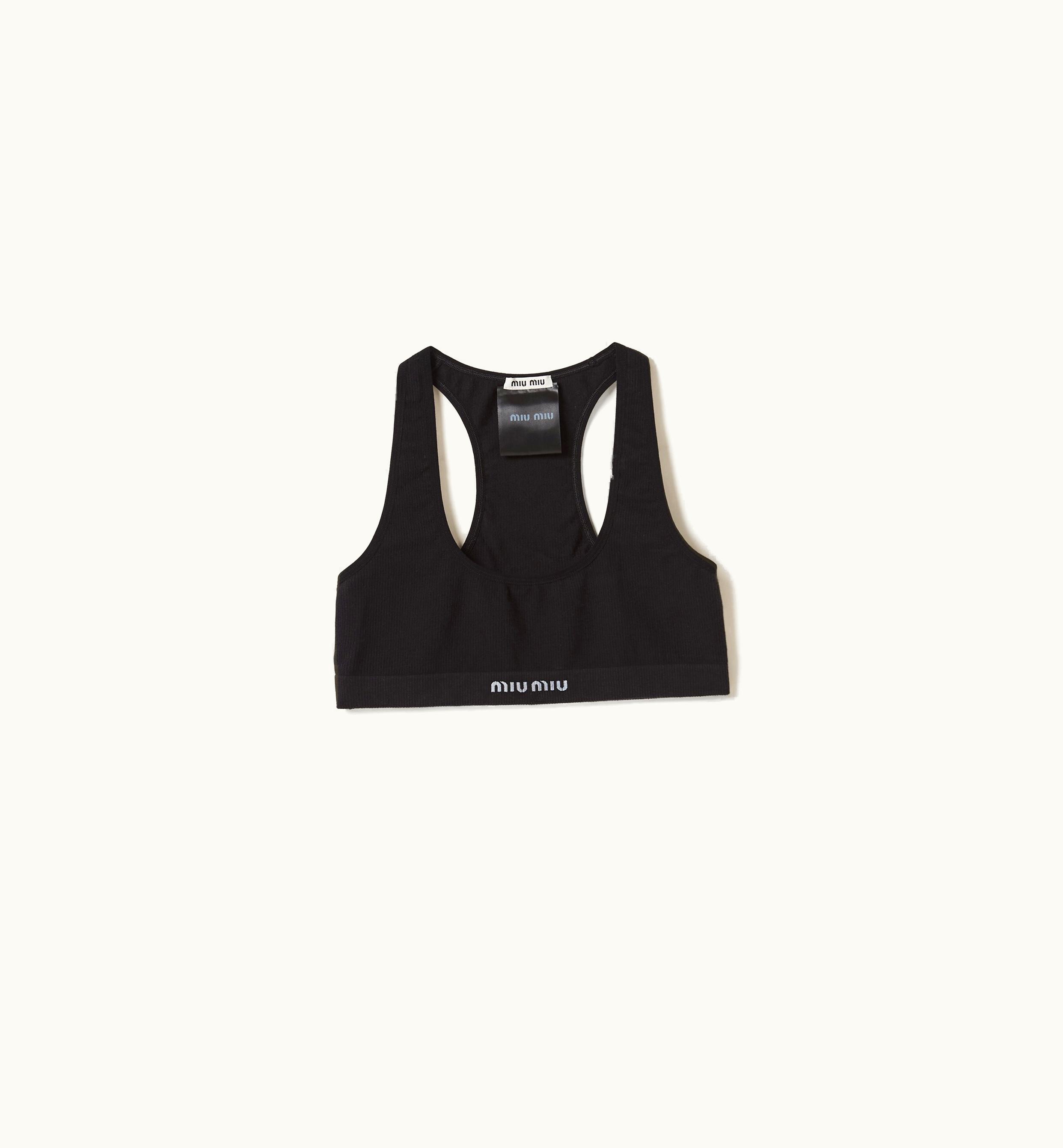 Miu Miu Miu Miu Seamless Racerback Top Black