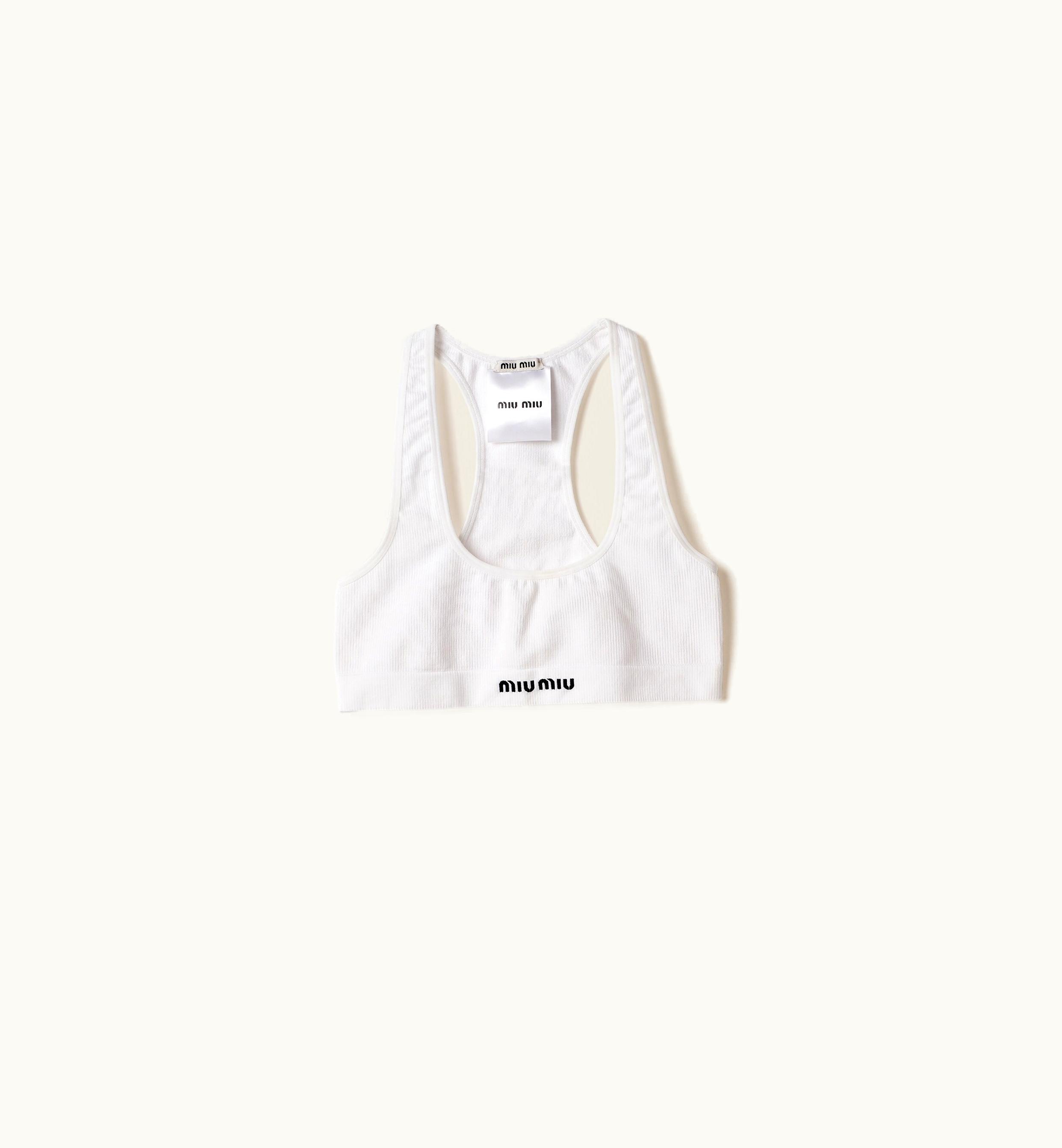 Miu Miu Miu Miu Seamless Racerback Top White