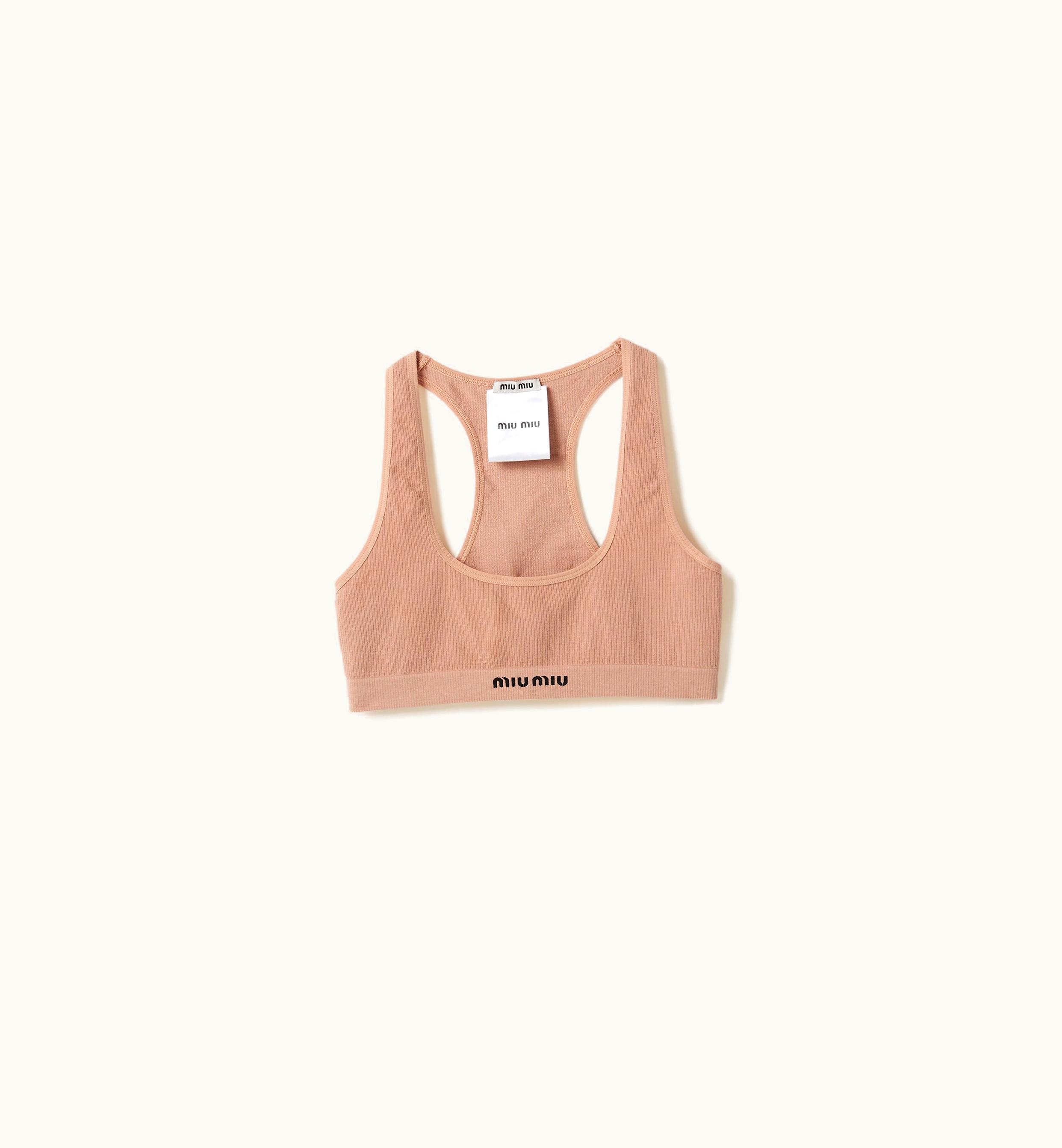 Miu Miu Miu Miu Seamless Racerback Top Nude Beige