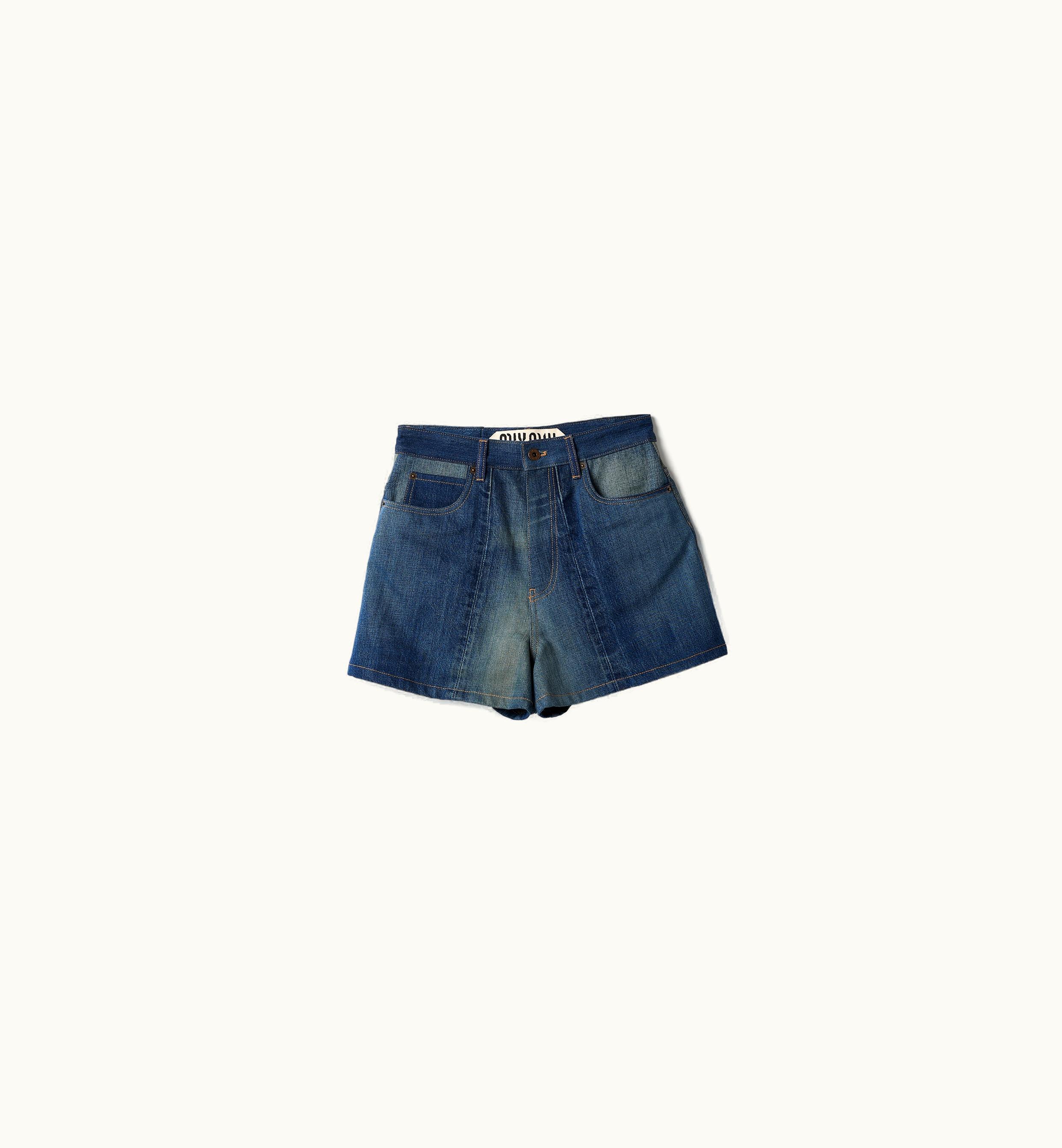 Miu Miu Miu Miu Upcycled Vintage Denim Shorts Navy