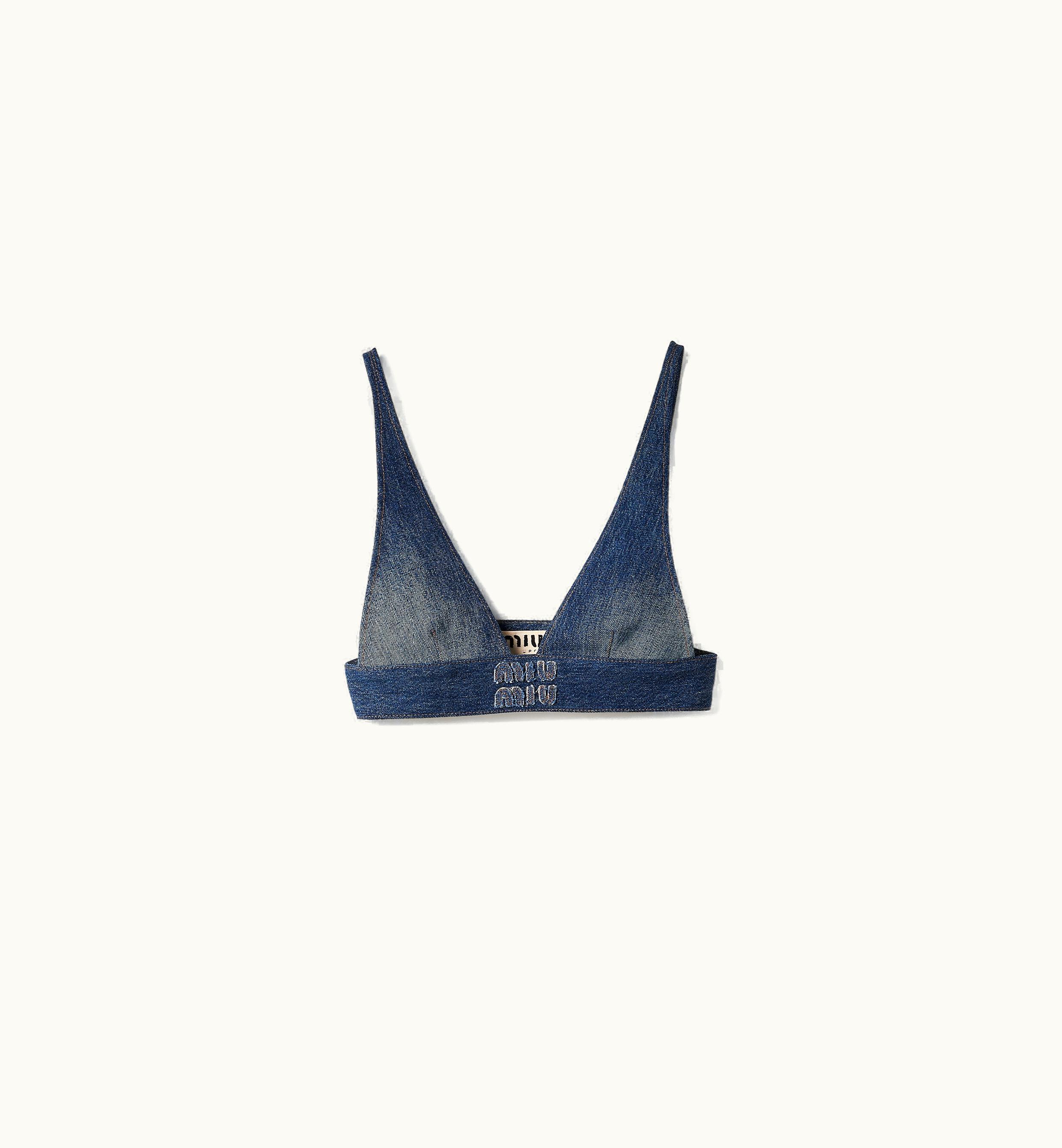 Miu Miu Miu Miu Denim Top Navy