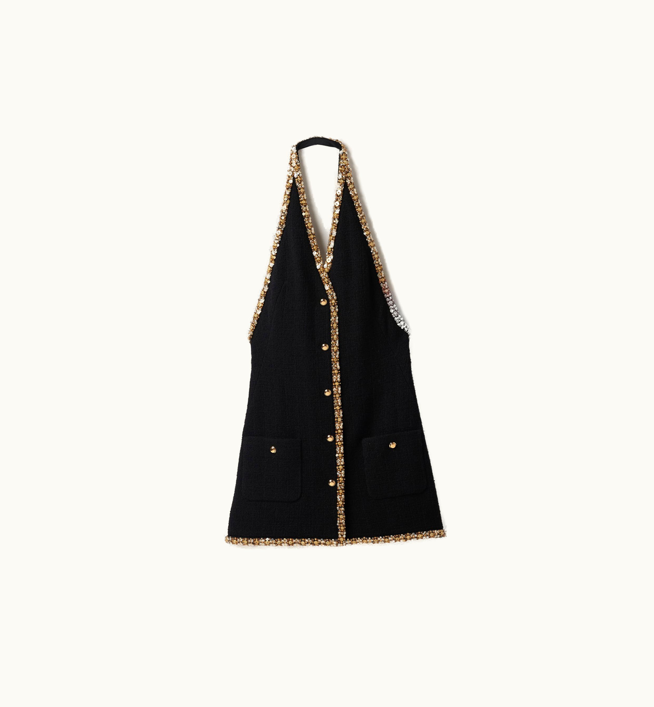 Miu Miu Miu Miu Embroidered Tweed mini-dress Black