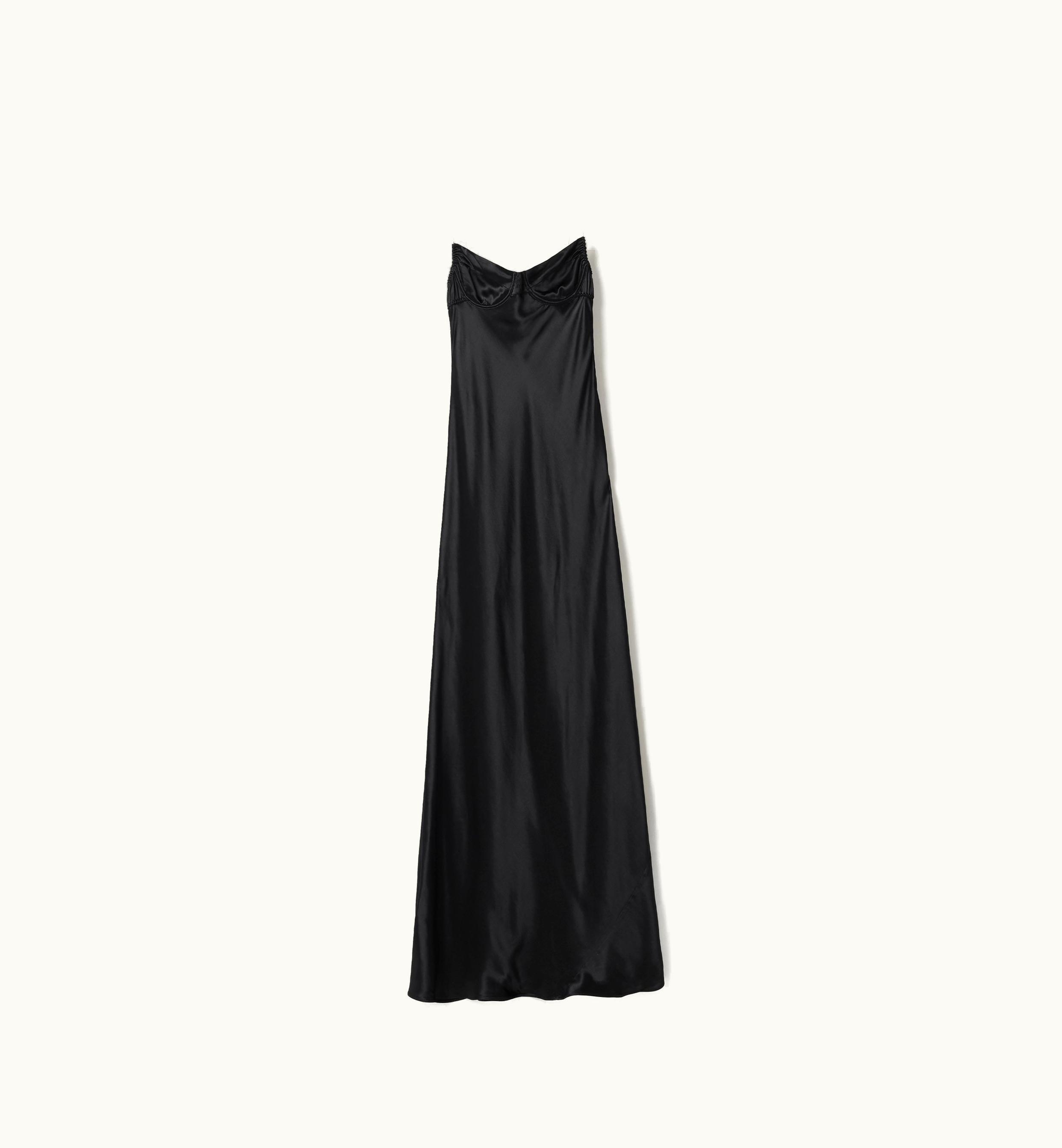 Miu Miu Miu Miu Long Satin Dress Black