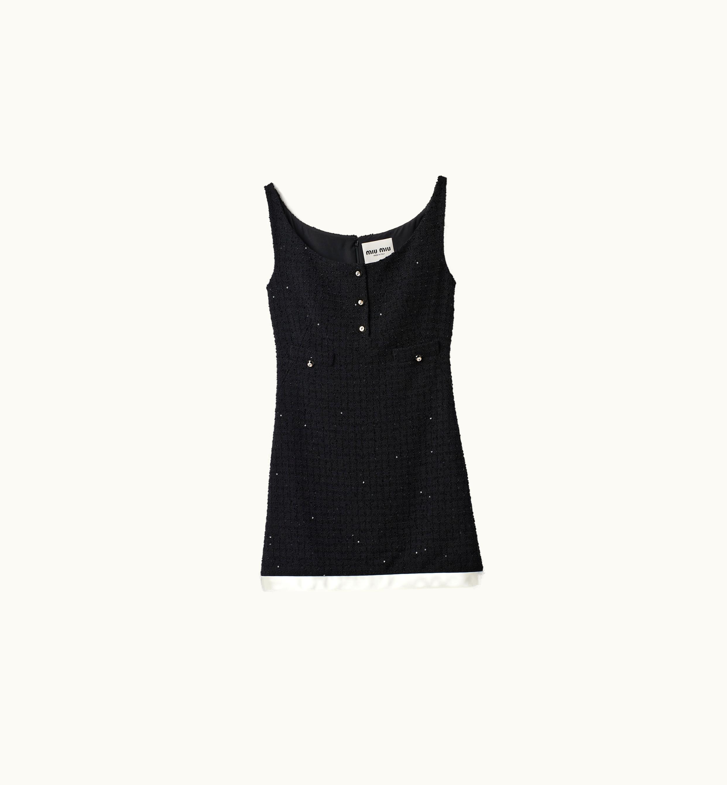 Miu Miu Miu Miu Sequined Bouclé mini-dress Black