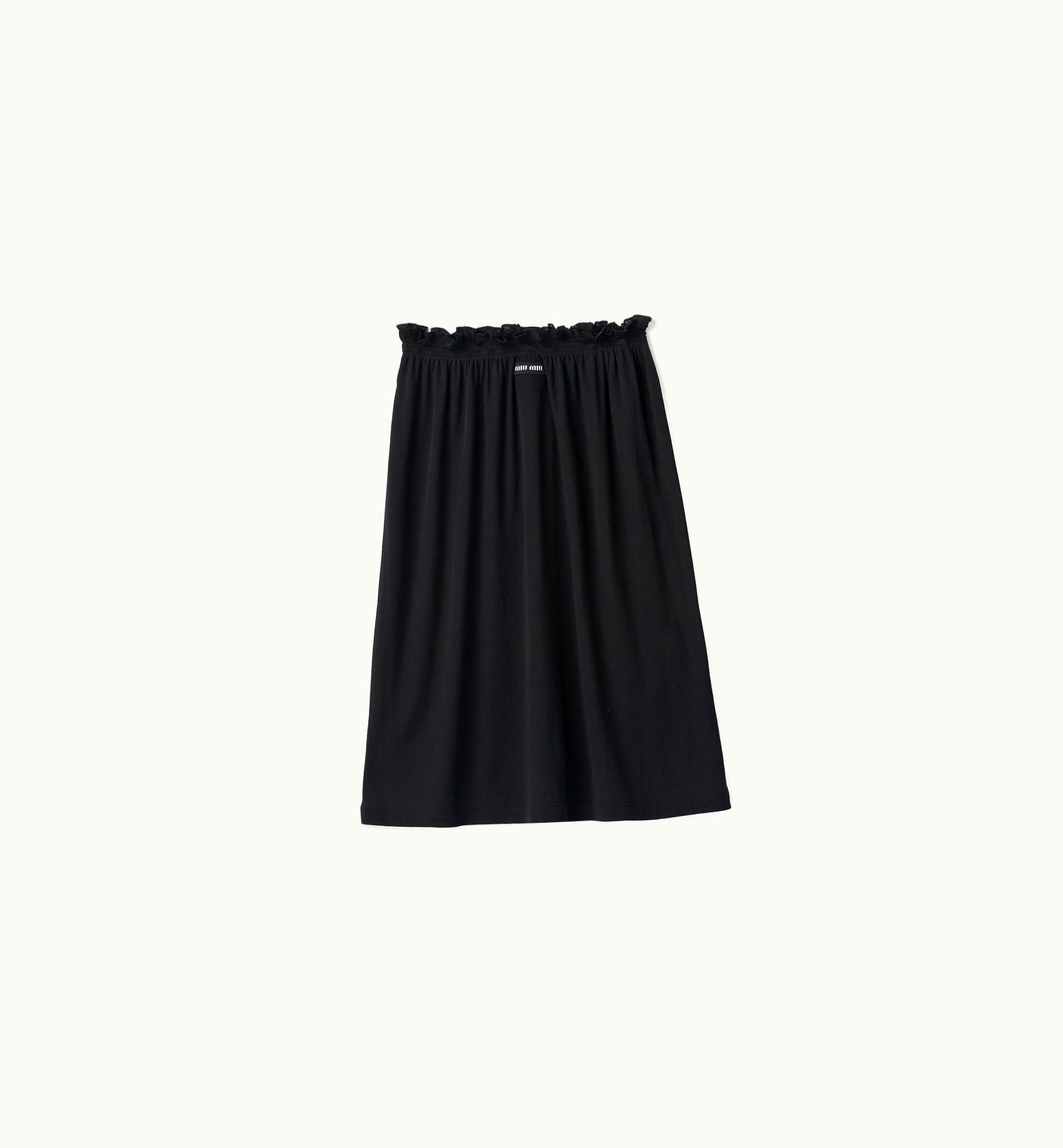 Miu Miu Miu Miu Ribbed Jersey Skirt Black