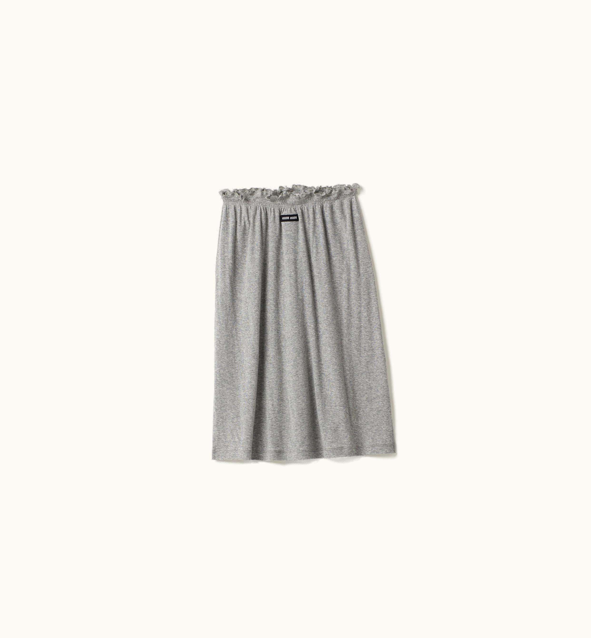 Miu Miu Miu Miu Ribbed Jersey Skirt Grey