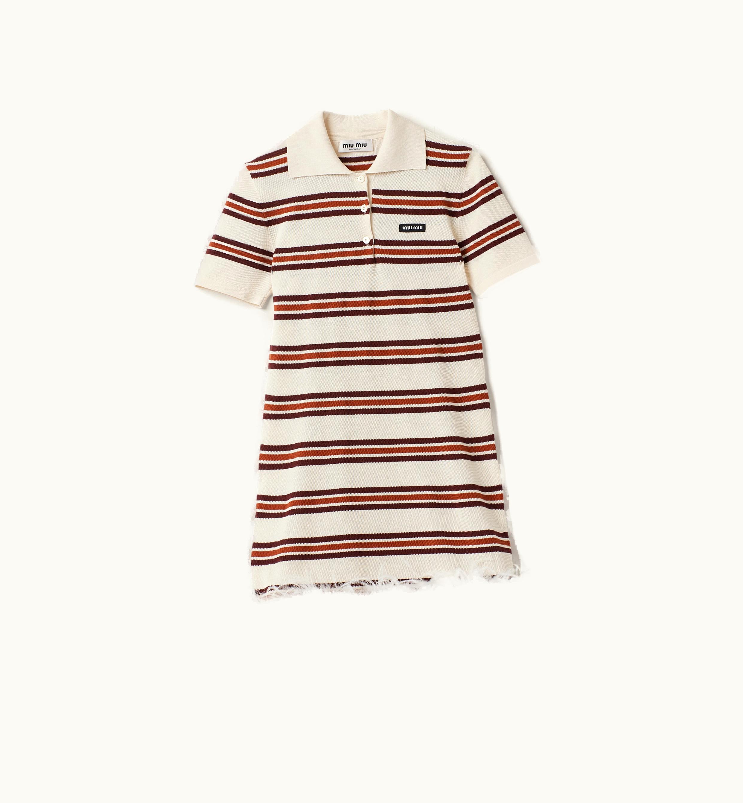 Miu Miu Miu Miu Silk And Cotton Polo Dress White