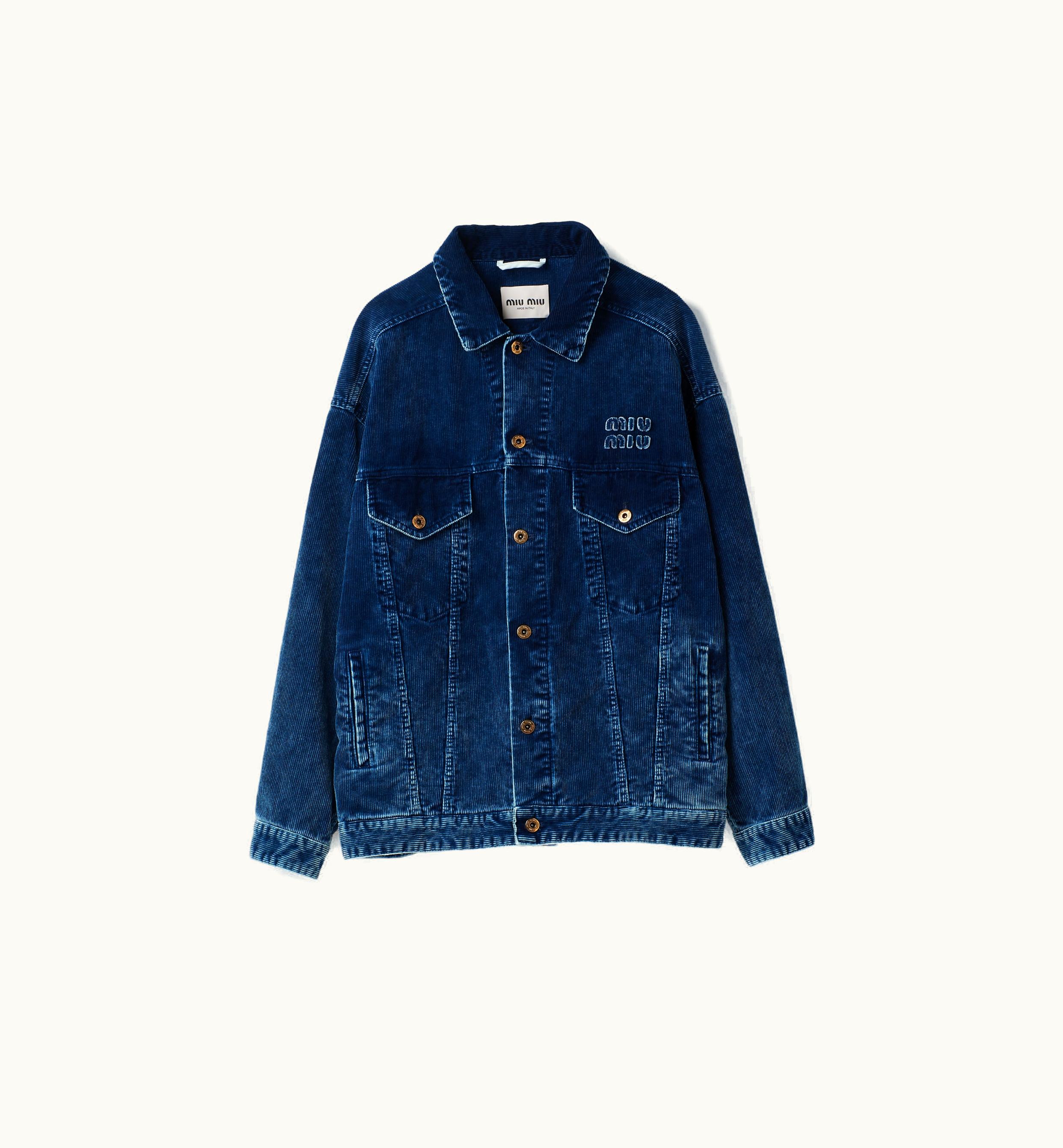 Miu Miu Miu Miu Velvet Blouson Jacket ML1009 Indigo Blue