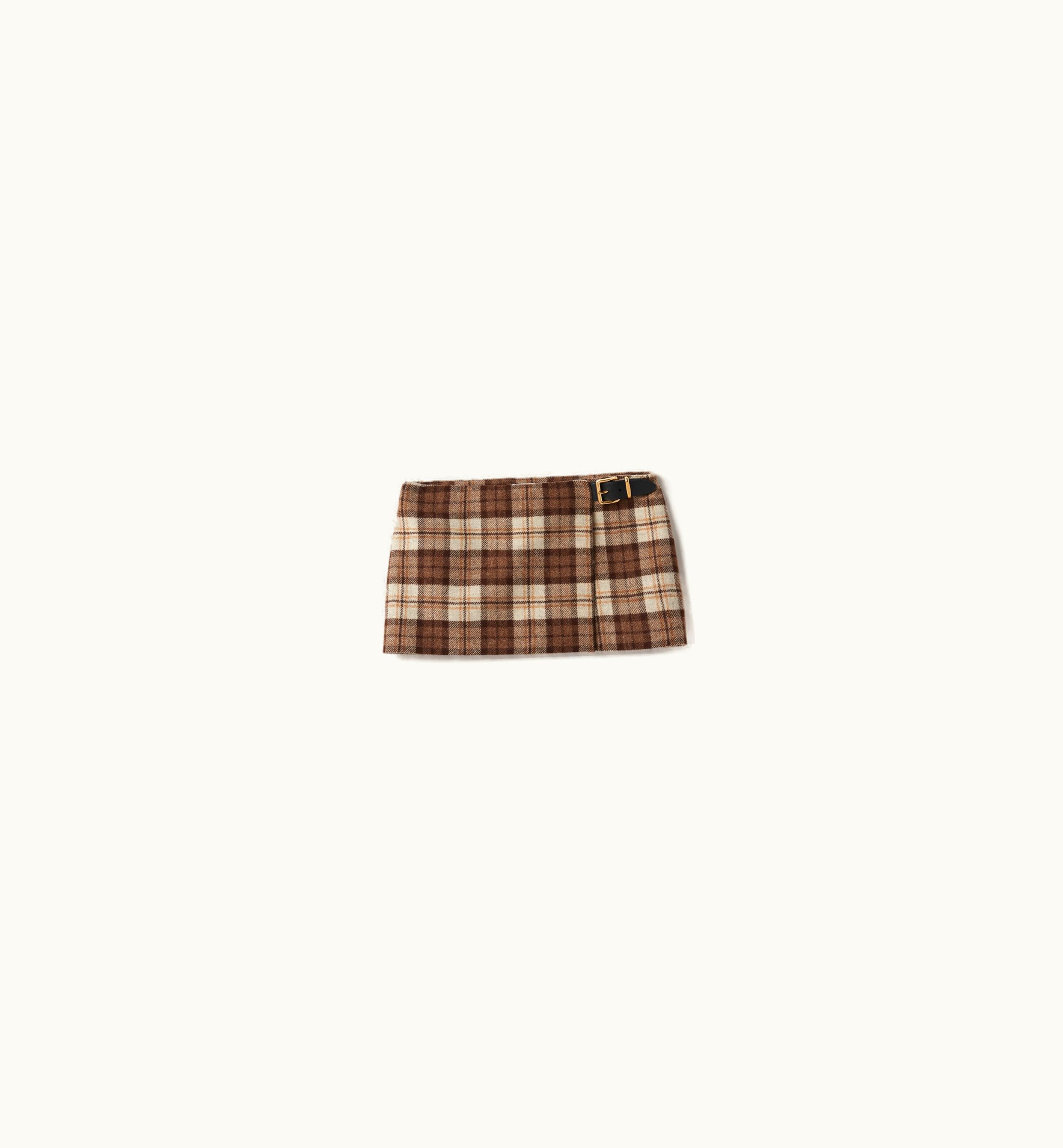 Miu Miu Miu Miu Check Miniskirt Cocoa Brown