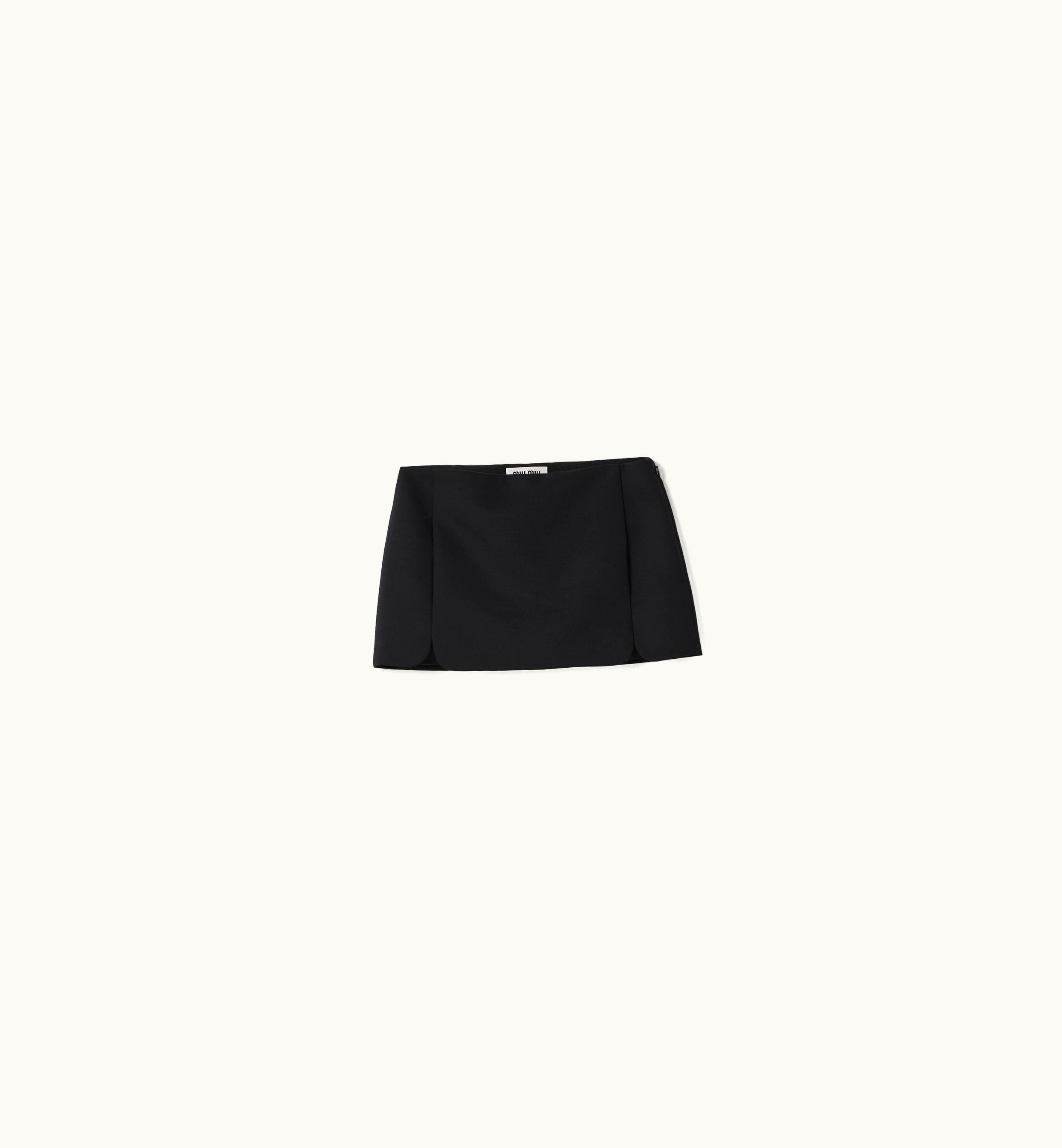 Miu Miu Miu Miu Metallic Logo Grain De Poudre Miniskirt Black