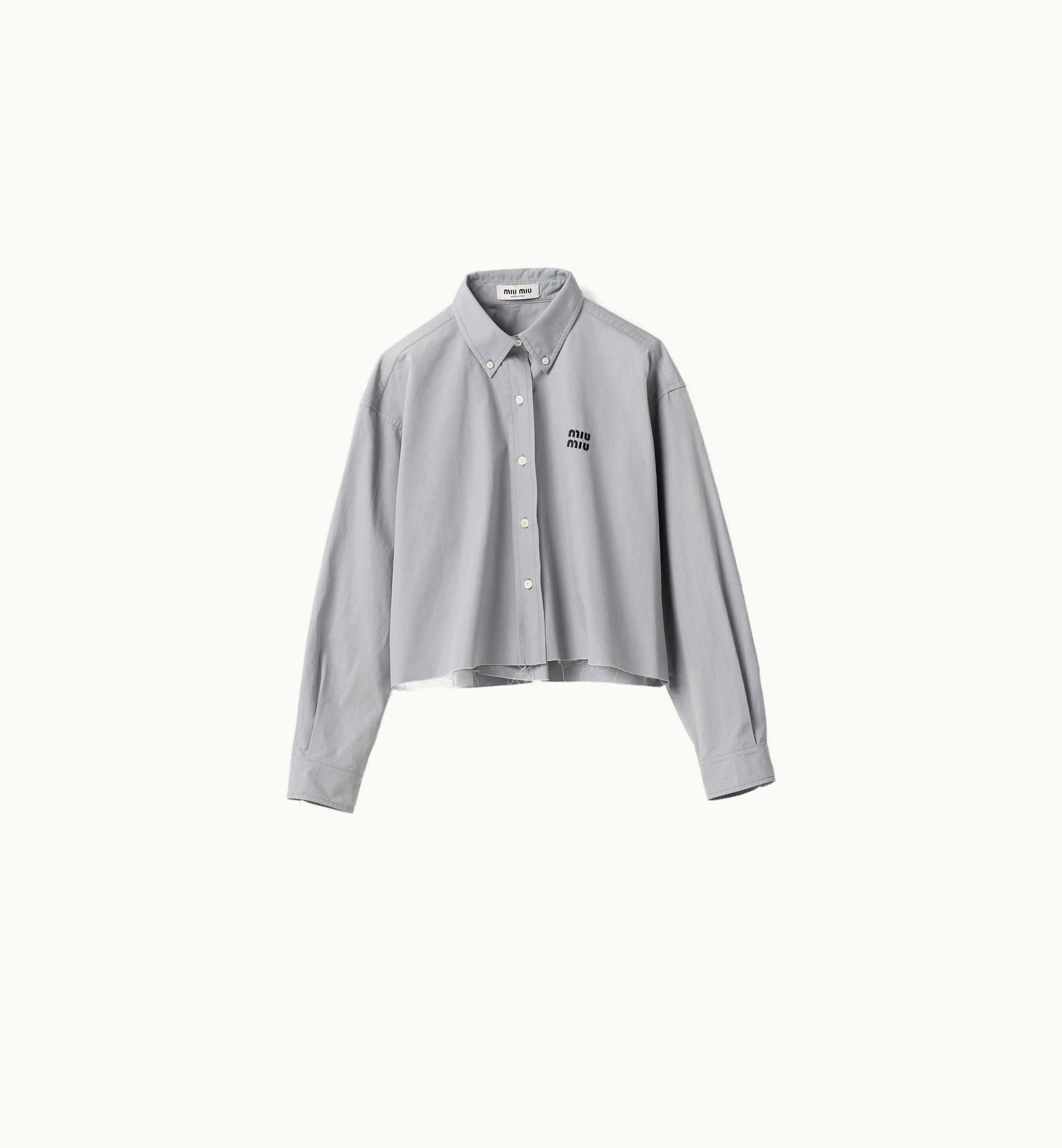 Miu Miu Miu Miu Poplin Shirt Aluminum