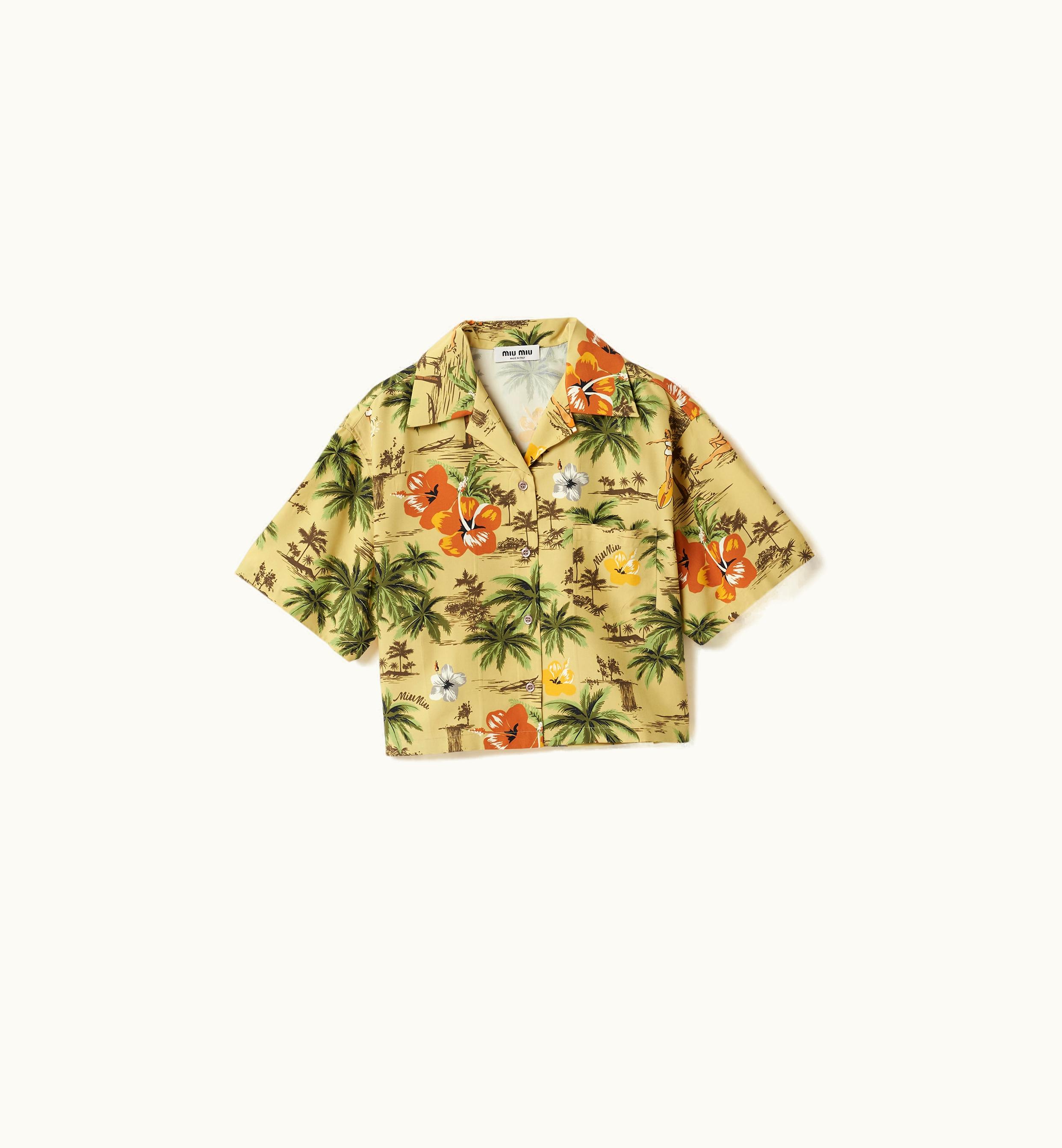 Miu Miu Miu Miu Printed Silk Shirt Pistachio Green