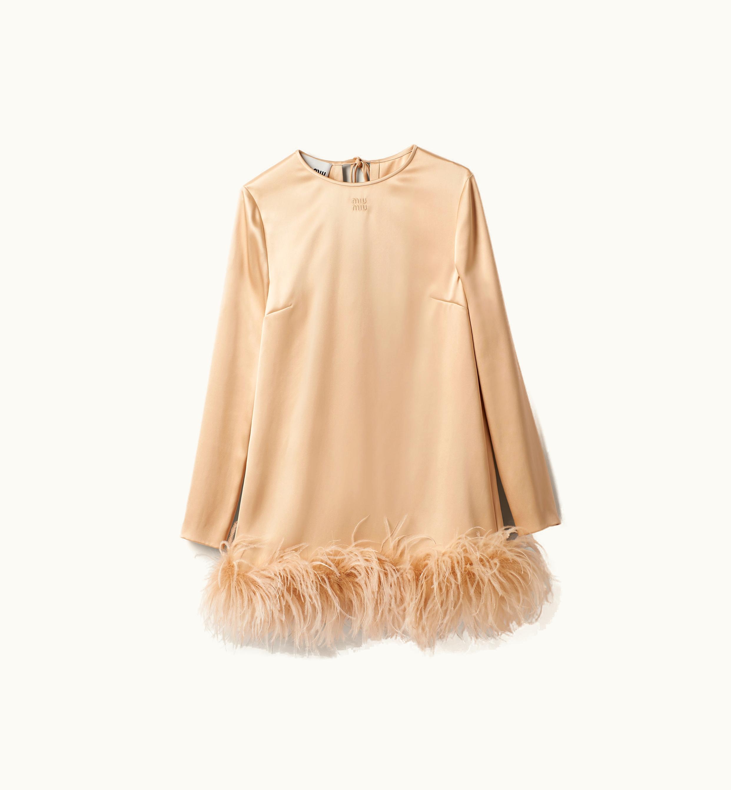 Miu Miu Miu Miu Satin mini-dress Albino White