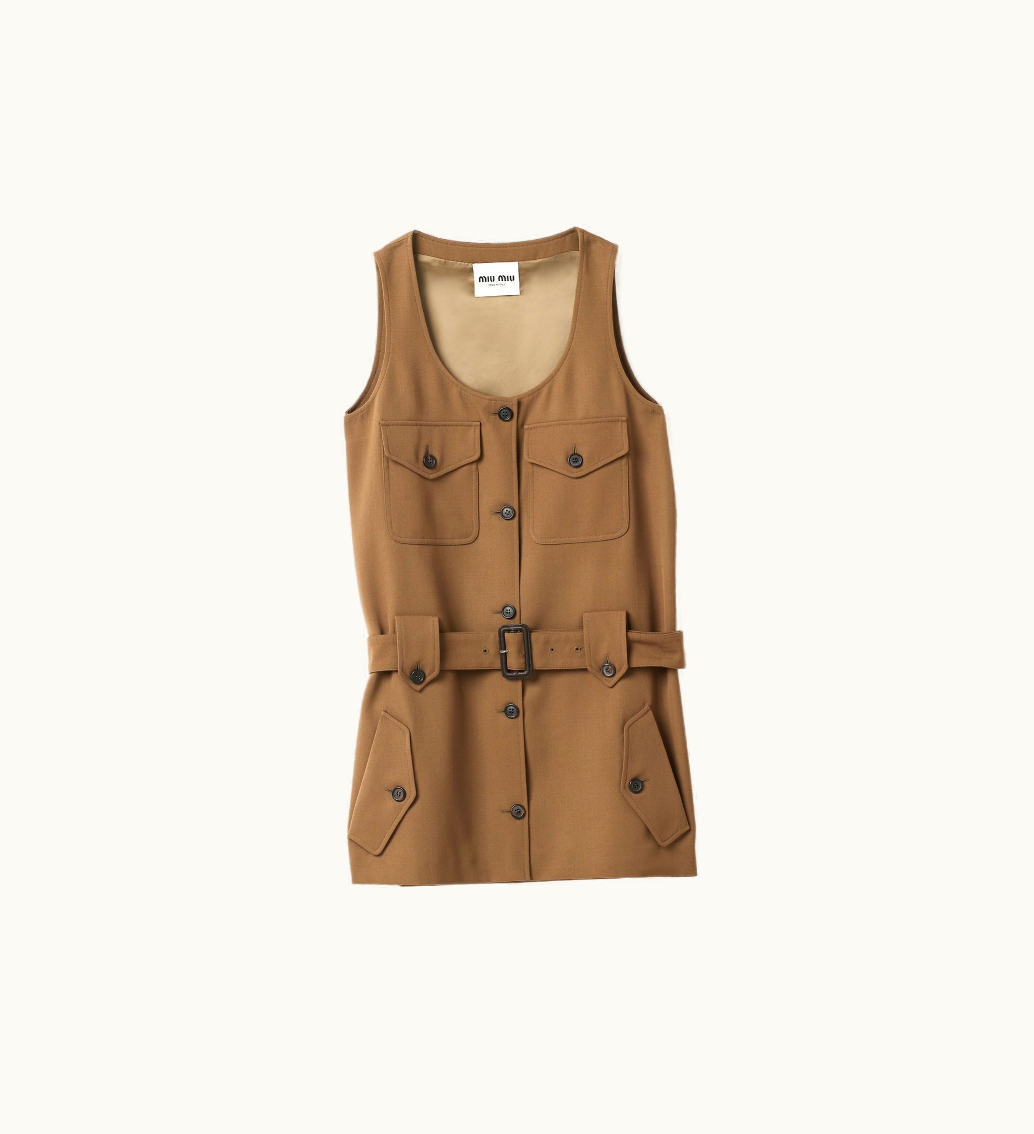 Miu Miu Miu Miu Gabardine mini-dress Cork Beige