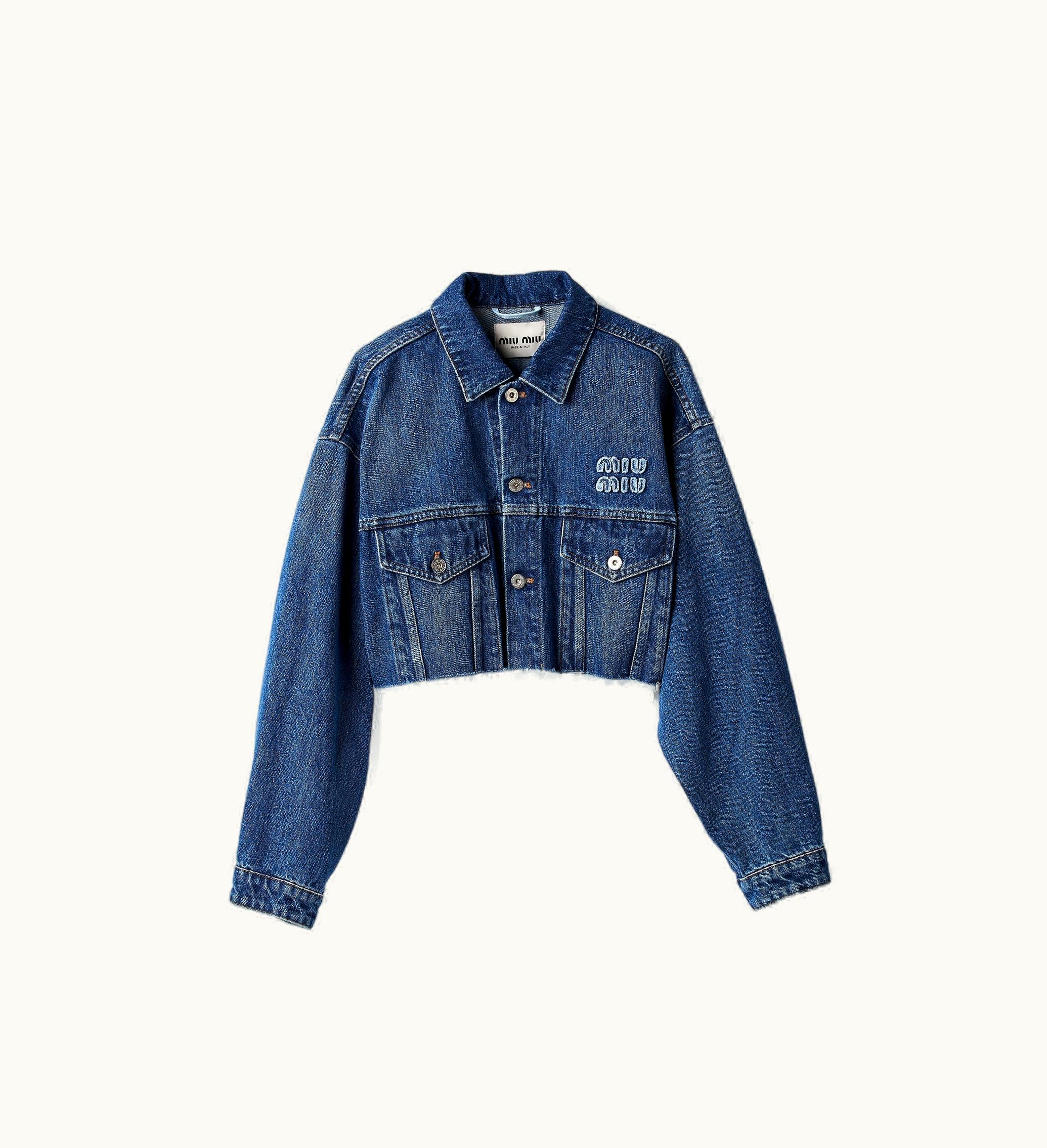 Miu Miu Miu Miu Denim Blouson Jacket Navy