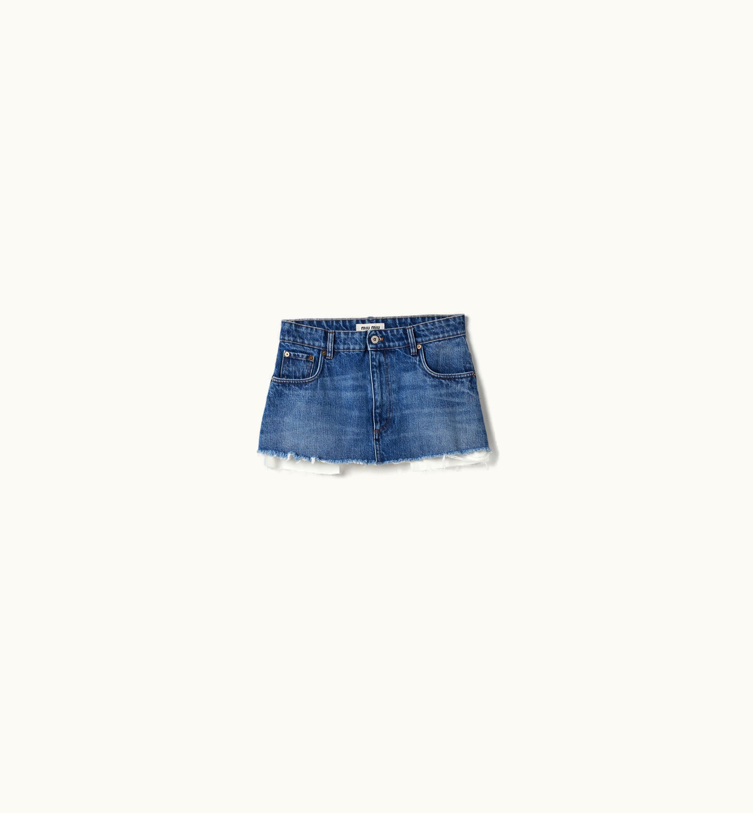 Miu Miu Miu Miu Denim Miniskirt Navy