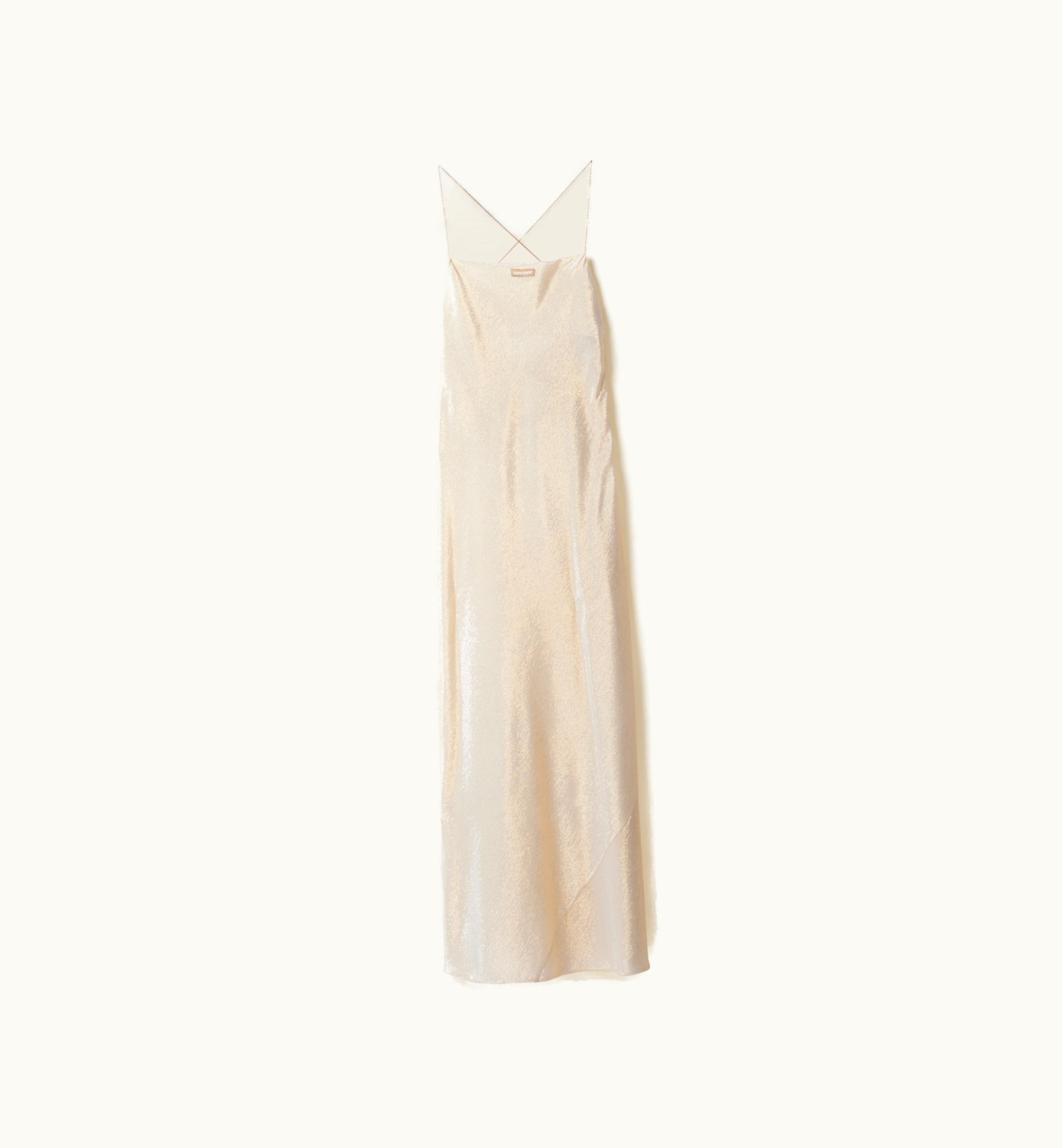 Miu Miu Miu Miu Long Mesh Dress Platinum