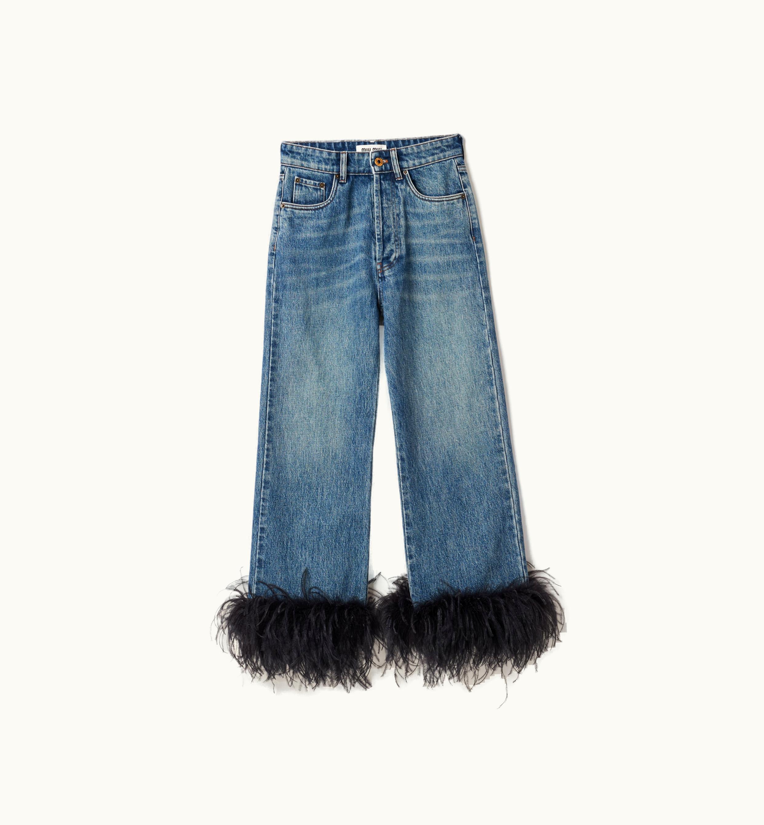 Miu Miu Miu Miu Denim Jeans Blue / Black