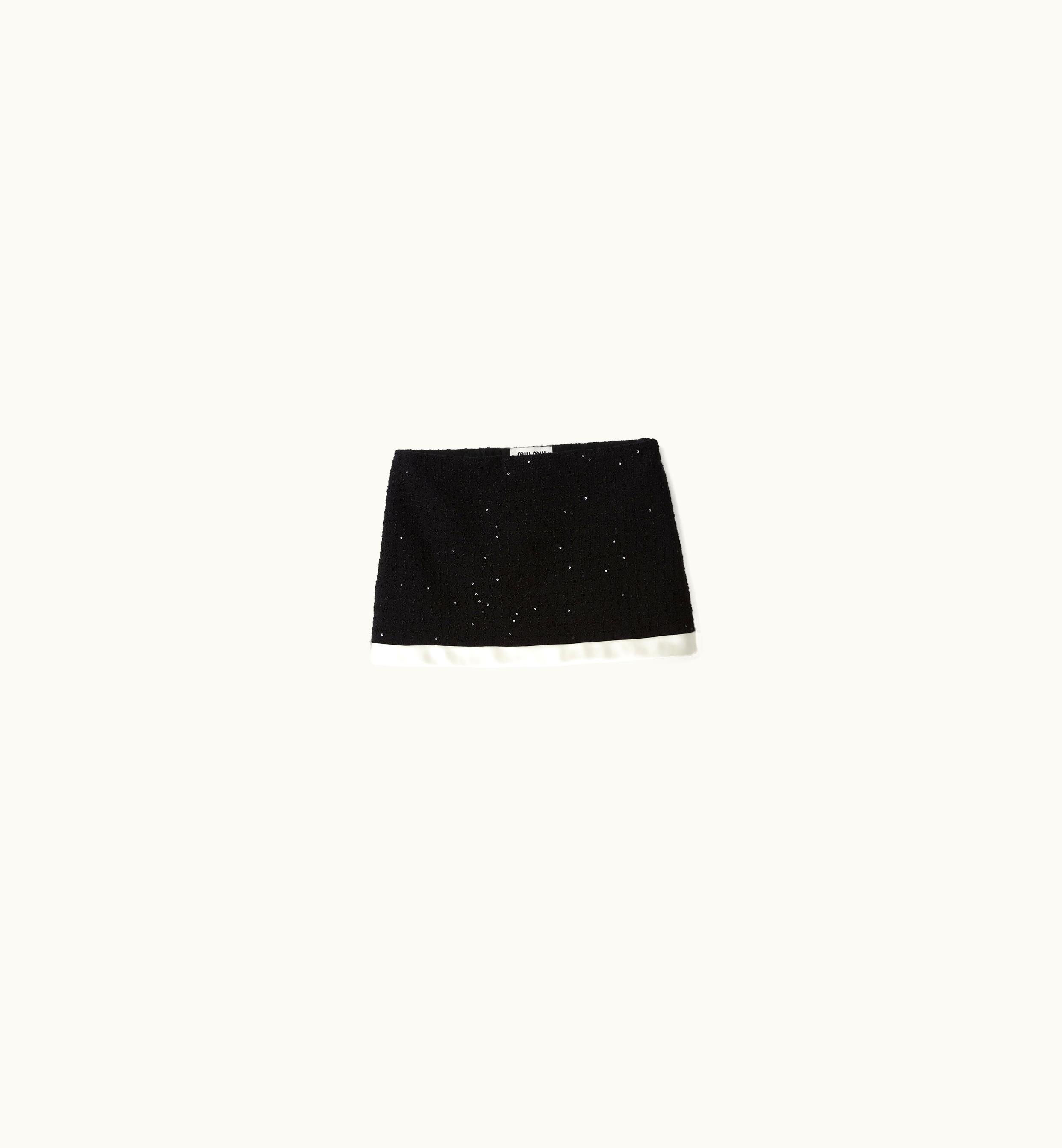 Miu Miu Miu Miu Sequined Bouclé Miniskirt Black