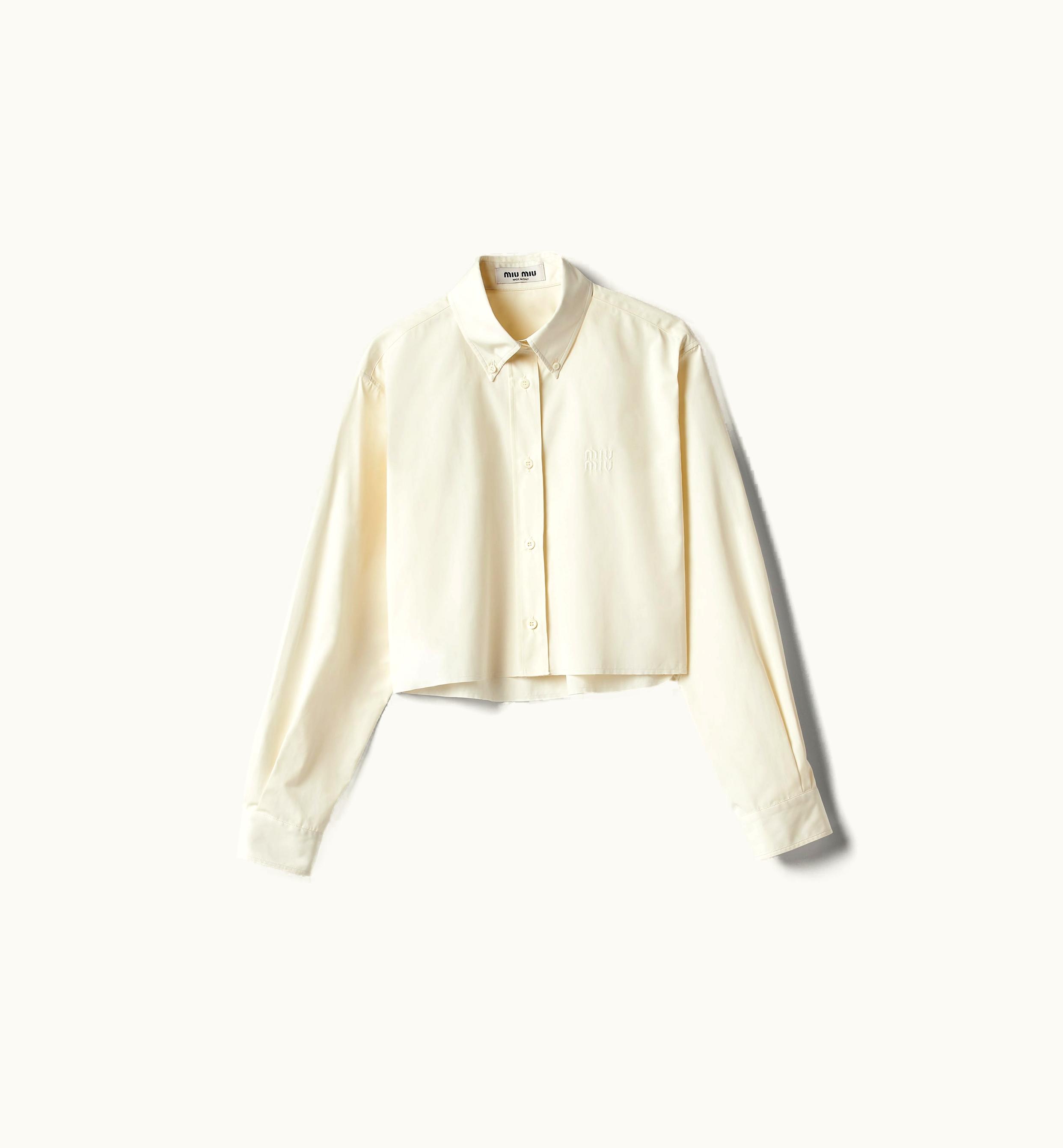 Miu Miu Miu Miu Rebel Silhouette Poplin Shirt Ivory