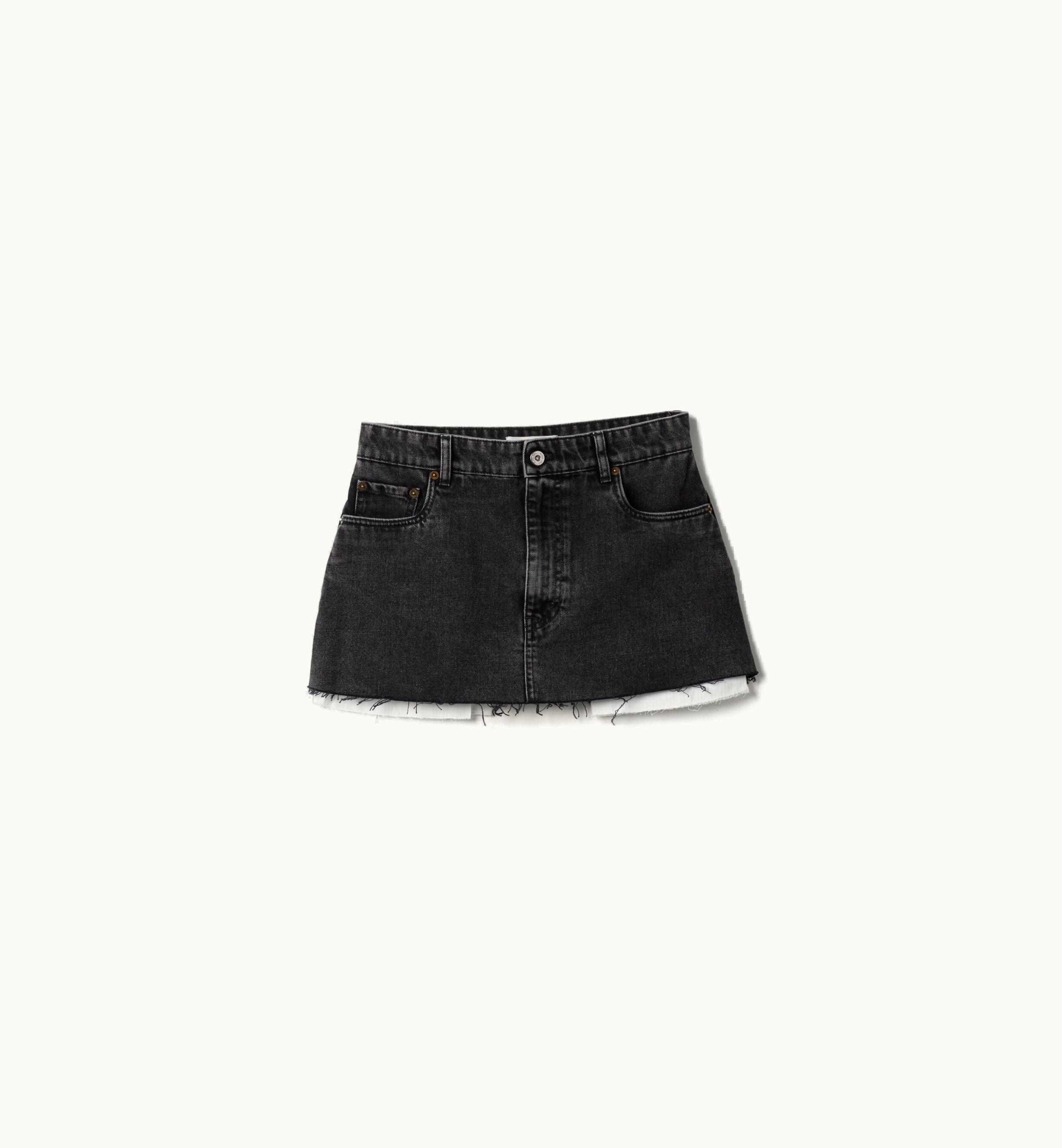 Miu Miu Miu Miu Black Denim Miniskirt Black