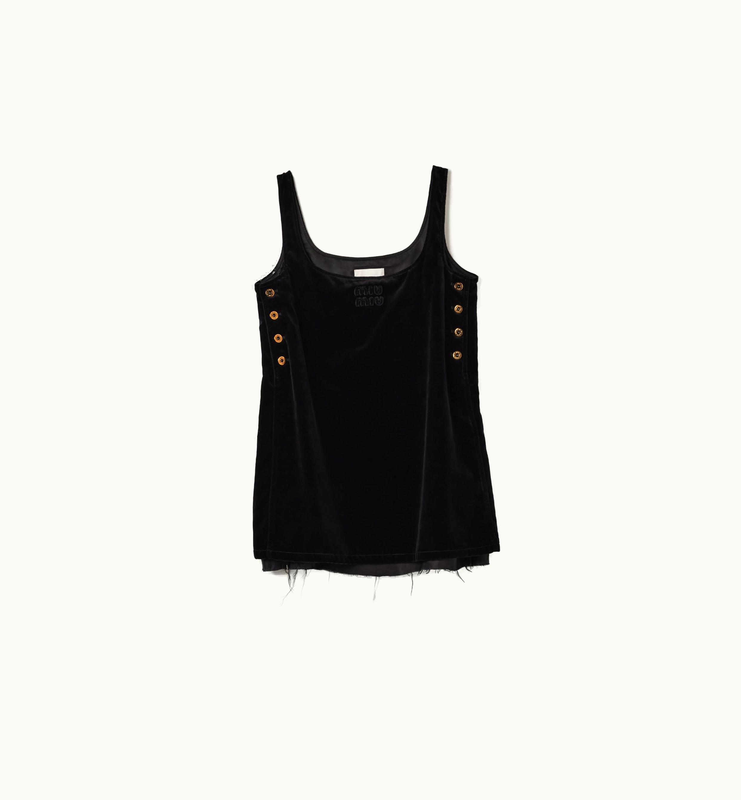 Miu Miu Miu Miu MF5243_1Z36_F0002_S_OOO Velvet Minidress Black