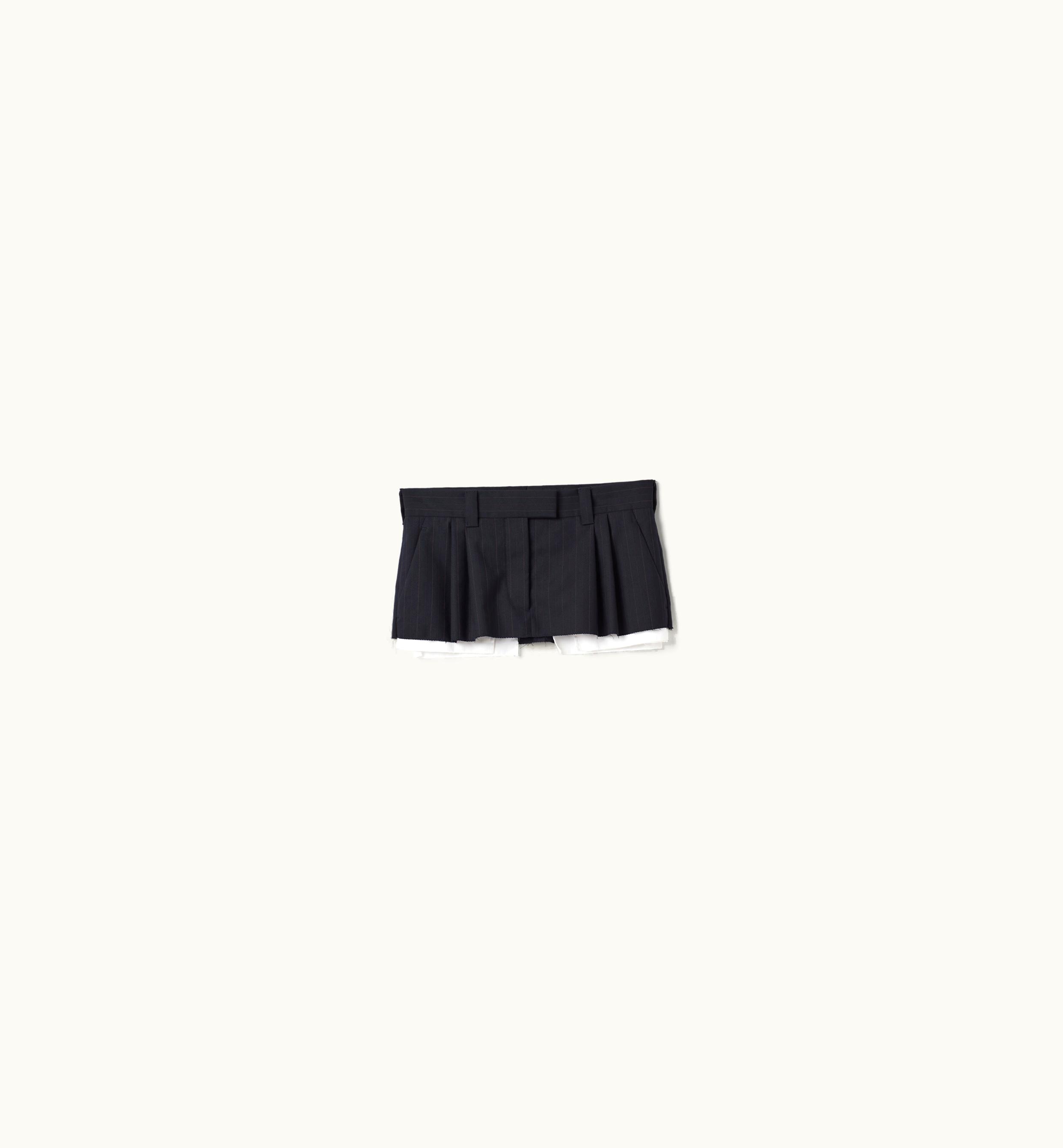 Miu Miu Miu Miu Pleated Pinstripe Miniskirt Navy