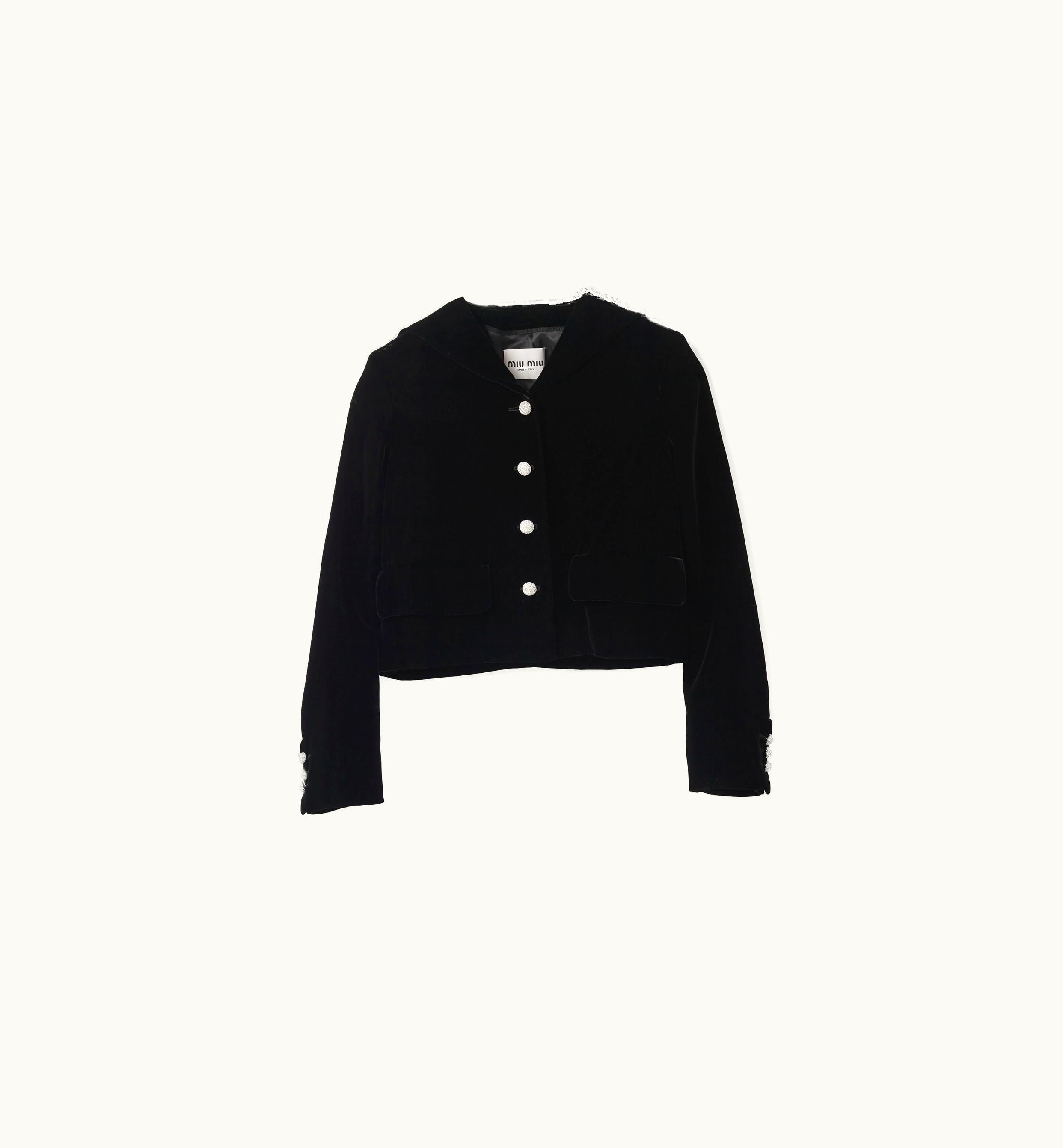 Miu Miu Miu Miu Single-breasted Velvet Jacket Model MH1899_13JE_F0002S Black
