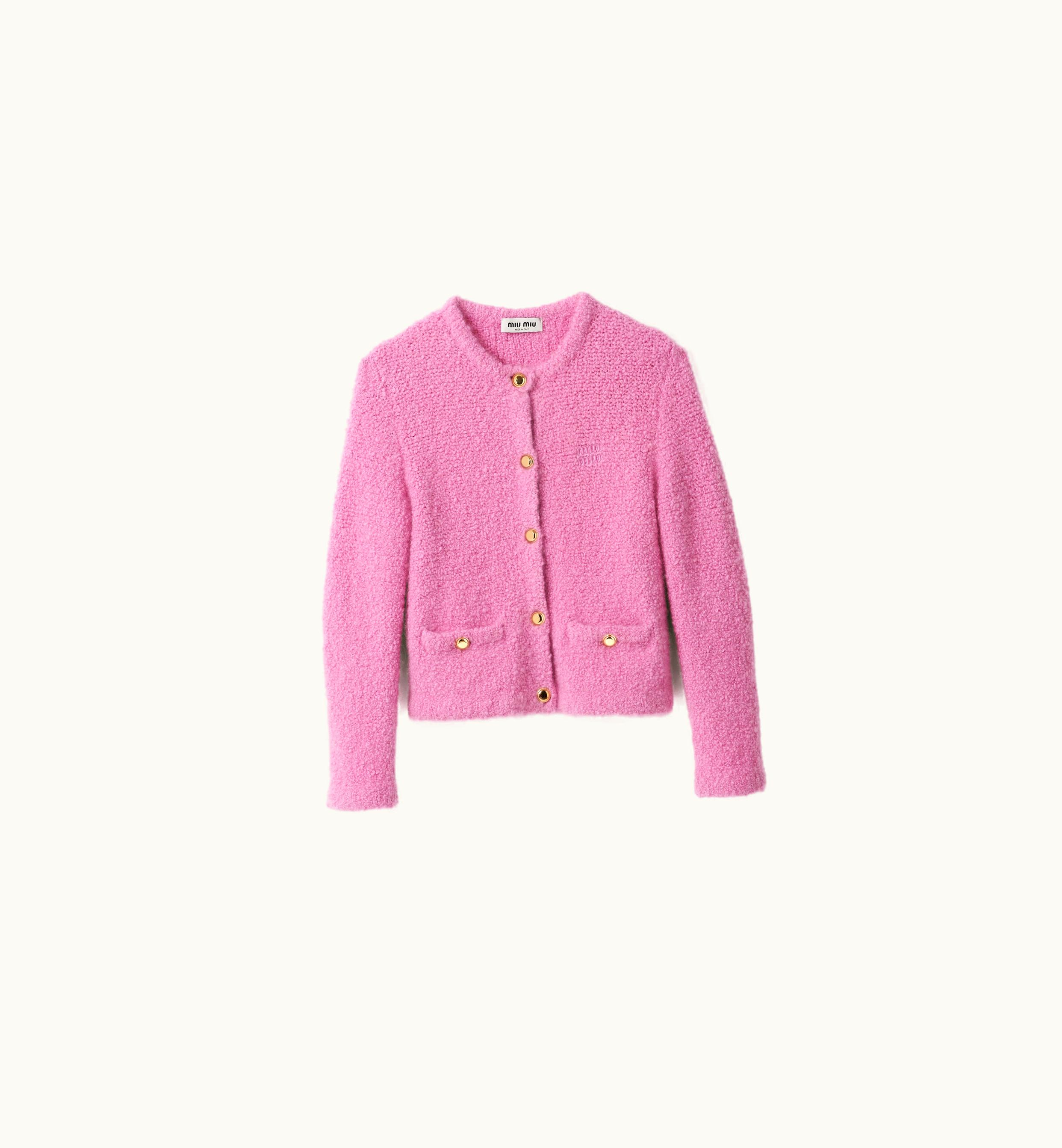 Miu Miu Miu Miu Cashmere And Silk Knit Cardigan Pink