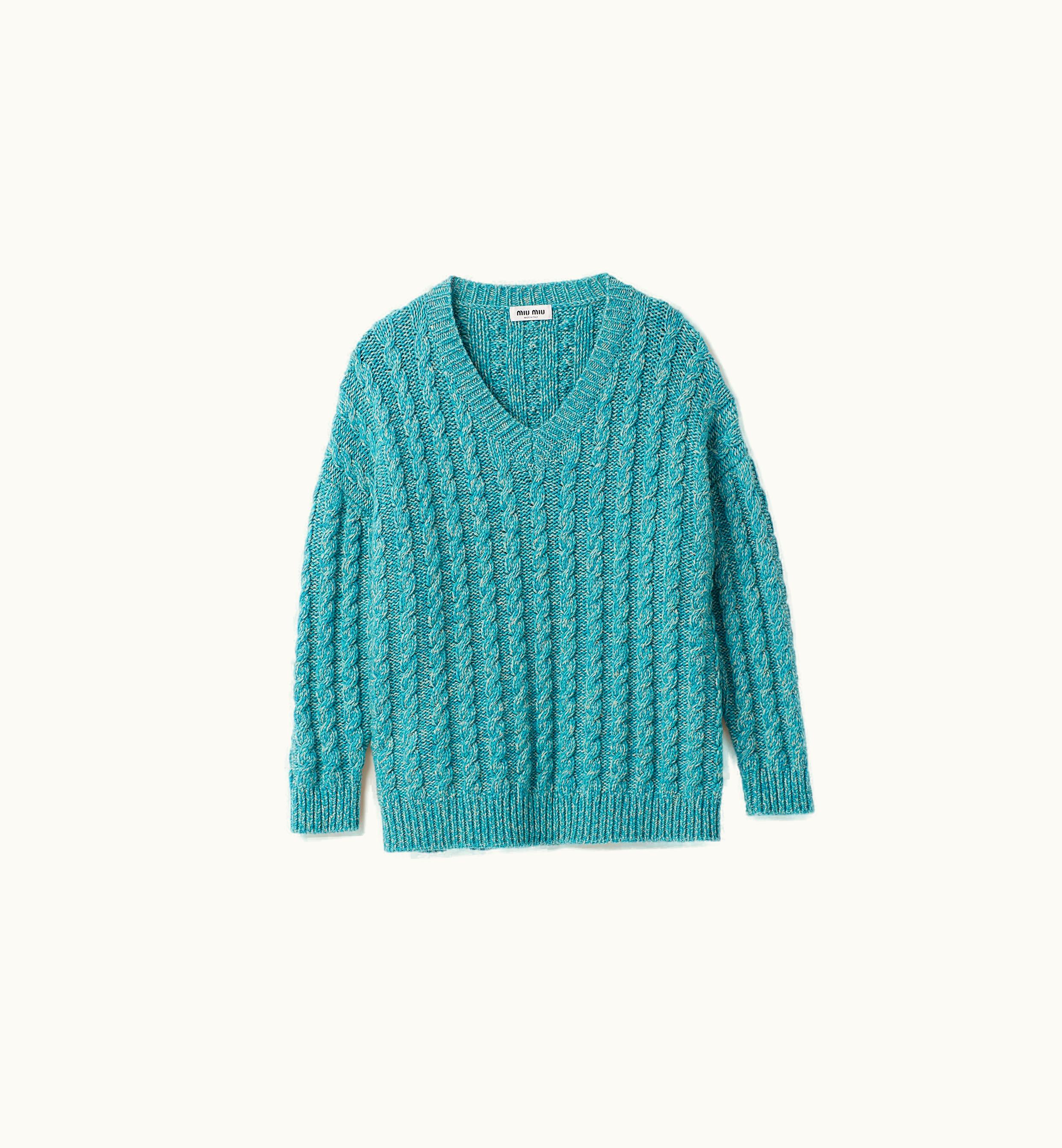 Miu Miu Miu Miu Wool And Cashmere Sweater Turquoise