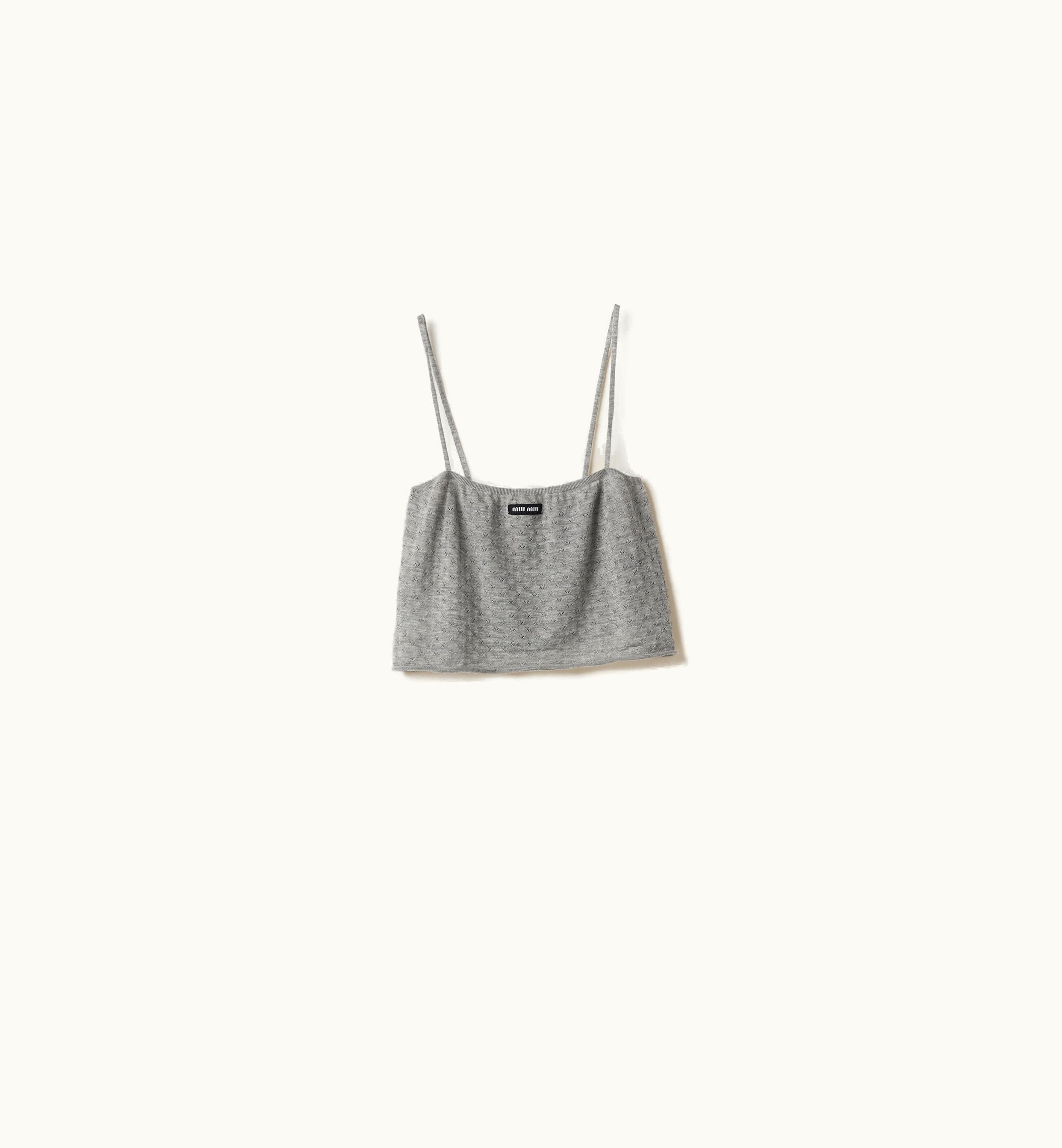 Miu Miu Miu Miu Cashmere And Silk Top Grey