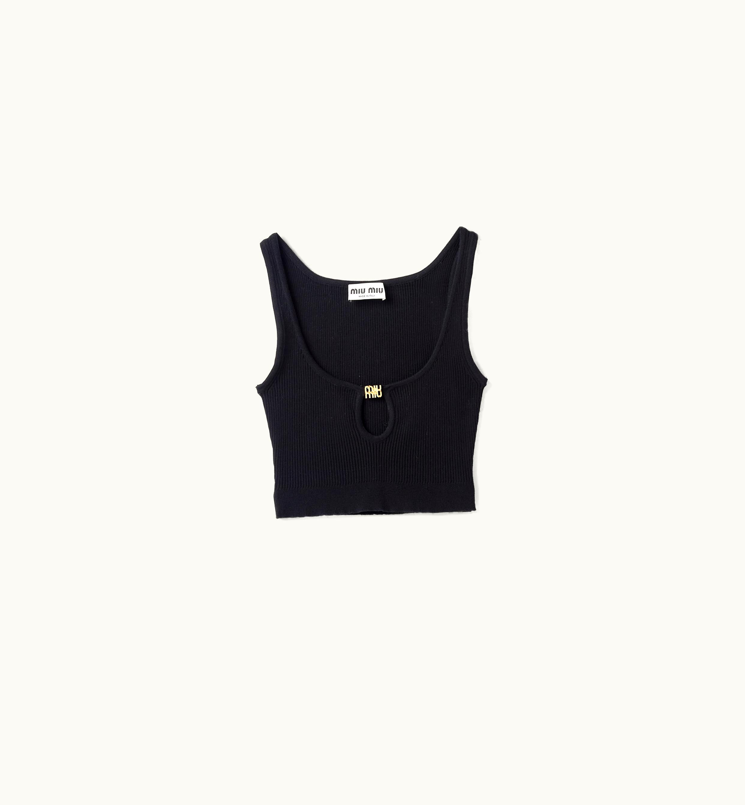 Miu Miu Miu Miu Viscose Knit Top Black
