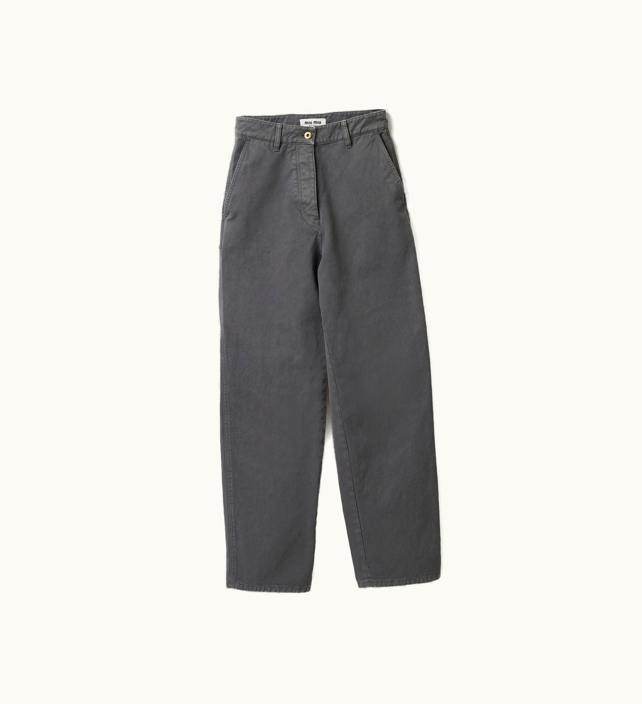 Miu Miu Miu Miu Garment-dyed Gabardine Pants Iron Gray