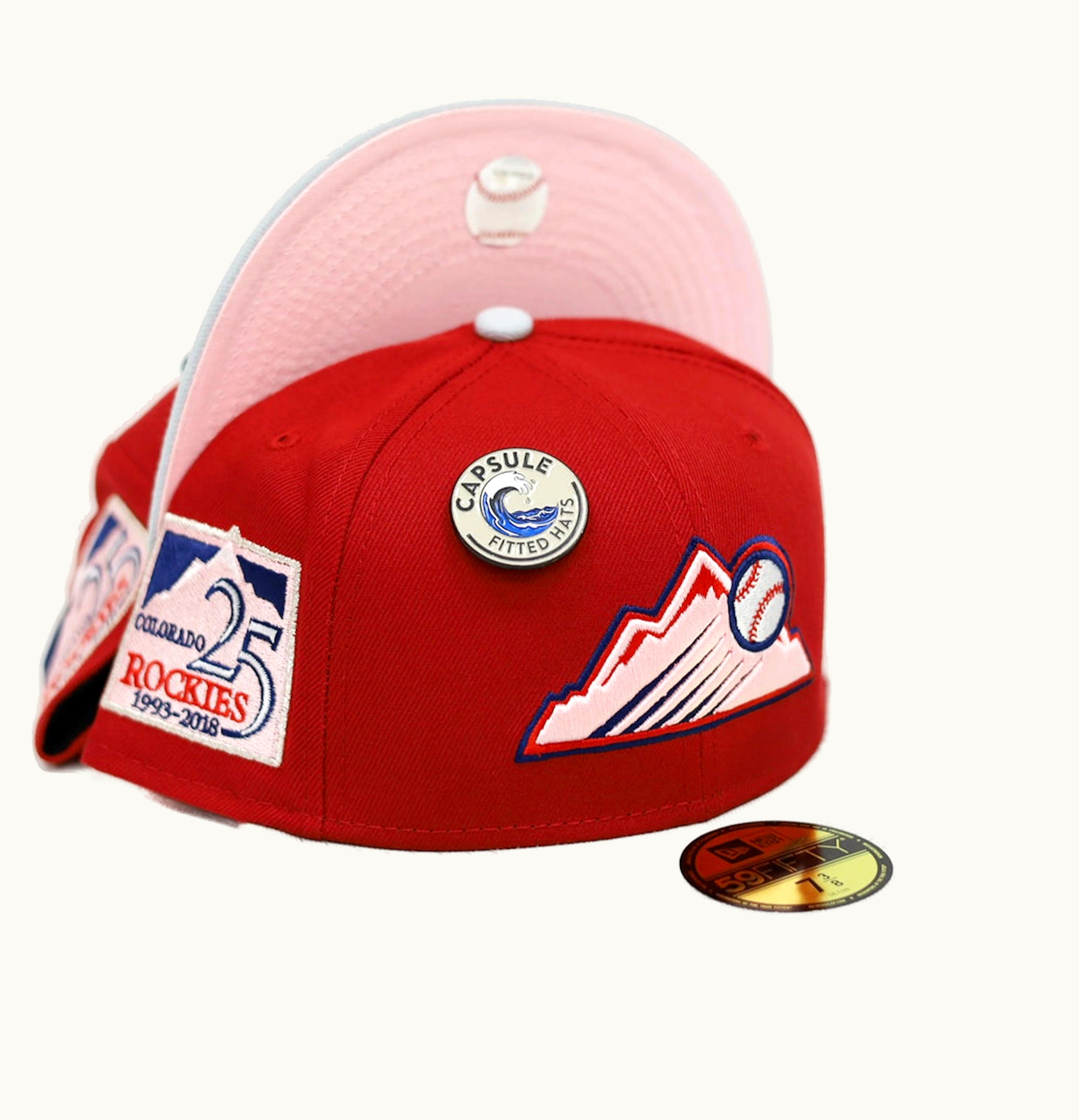 New Era New Era Colorado Rockies Capsule Claw Collection 25 Years 59Fifty Fitted Hat Red Pink