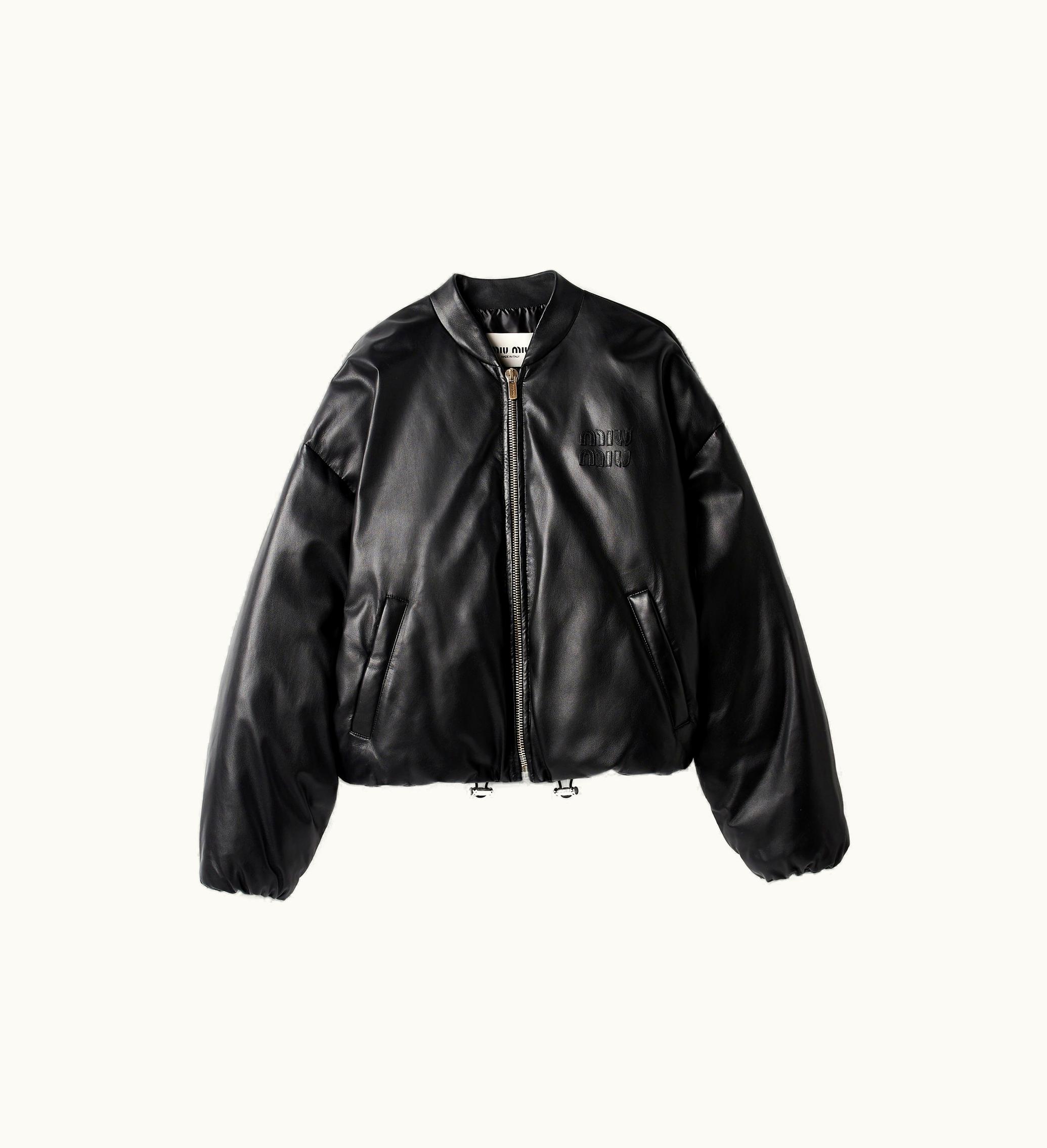Miu Miu Miu Miu Nappa Leather Jacket Black