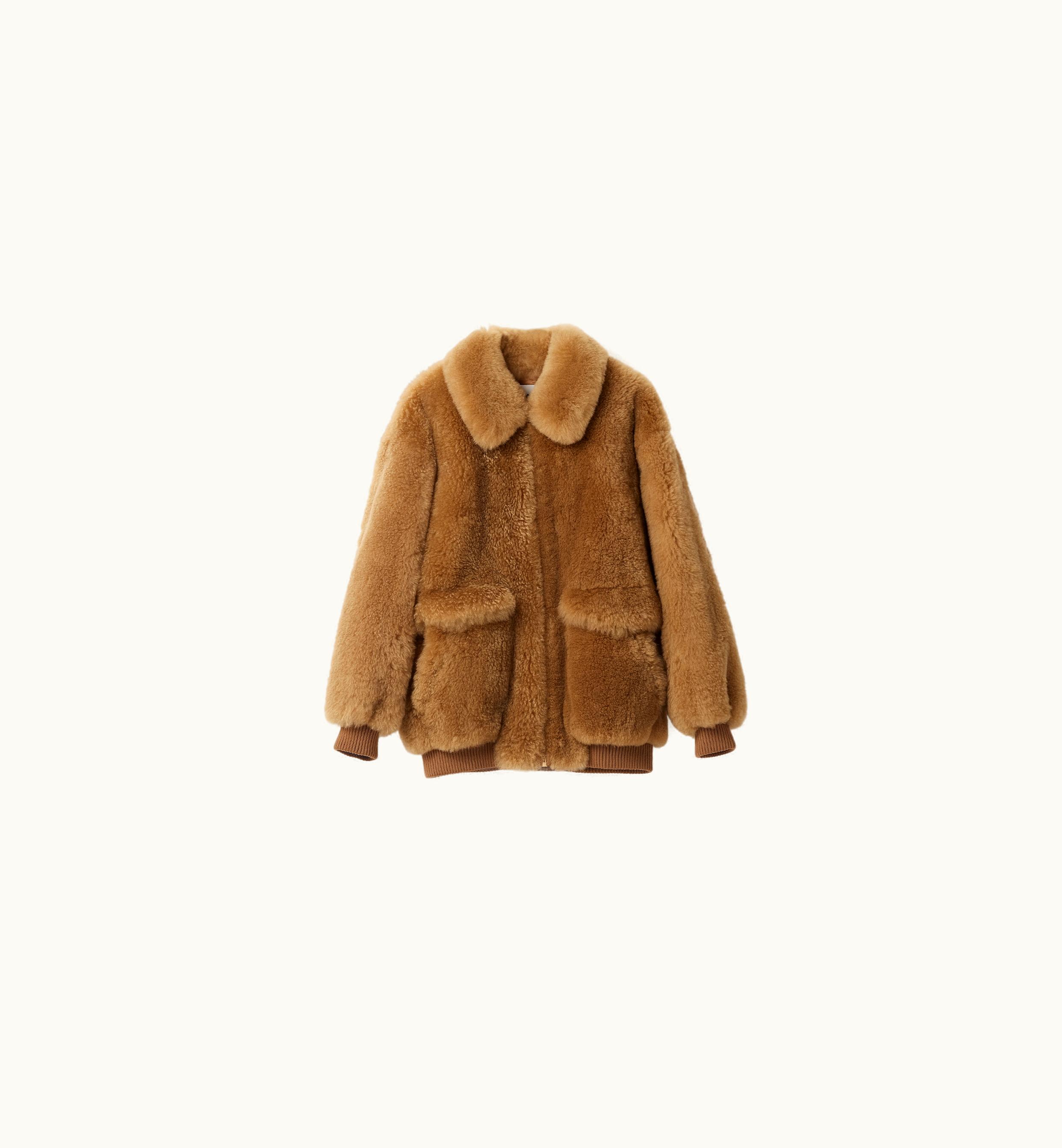 Miu Miu Miu Miu Shearling Jacket Sand Beige