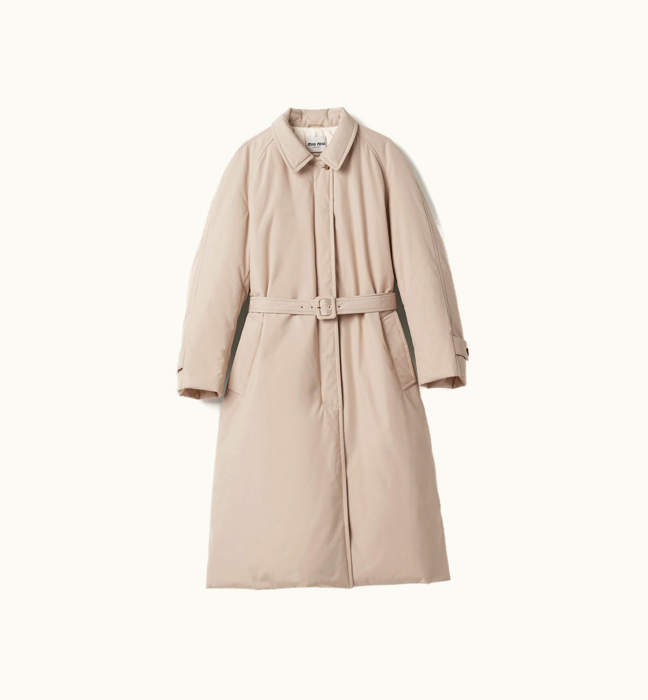 Miu Miu Miu Miu Panama Cotton Down Coat Limestone