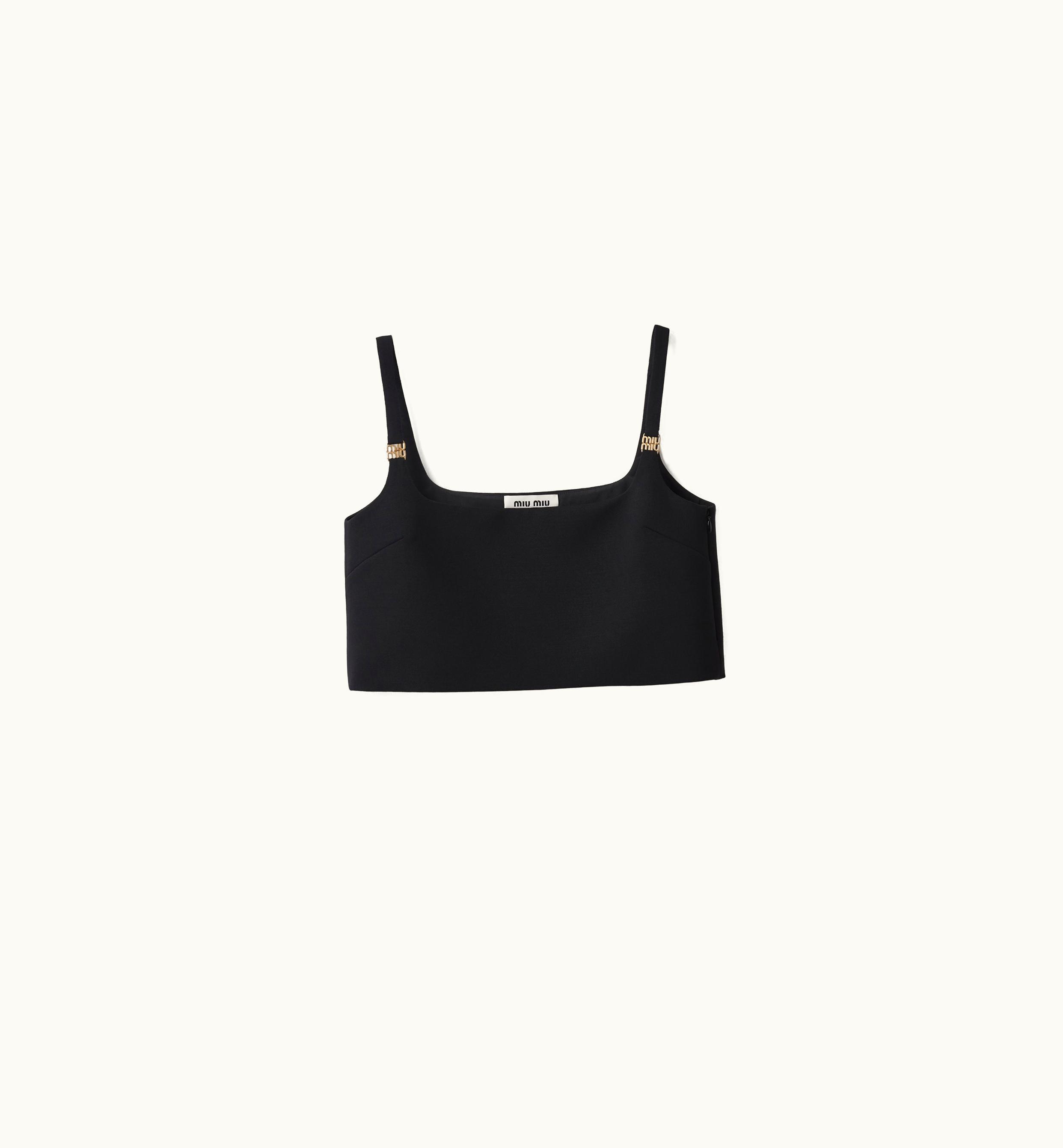 Miu Miu Miu Miu Grain De Poudre Top Black