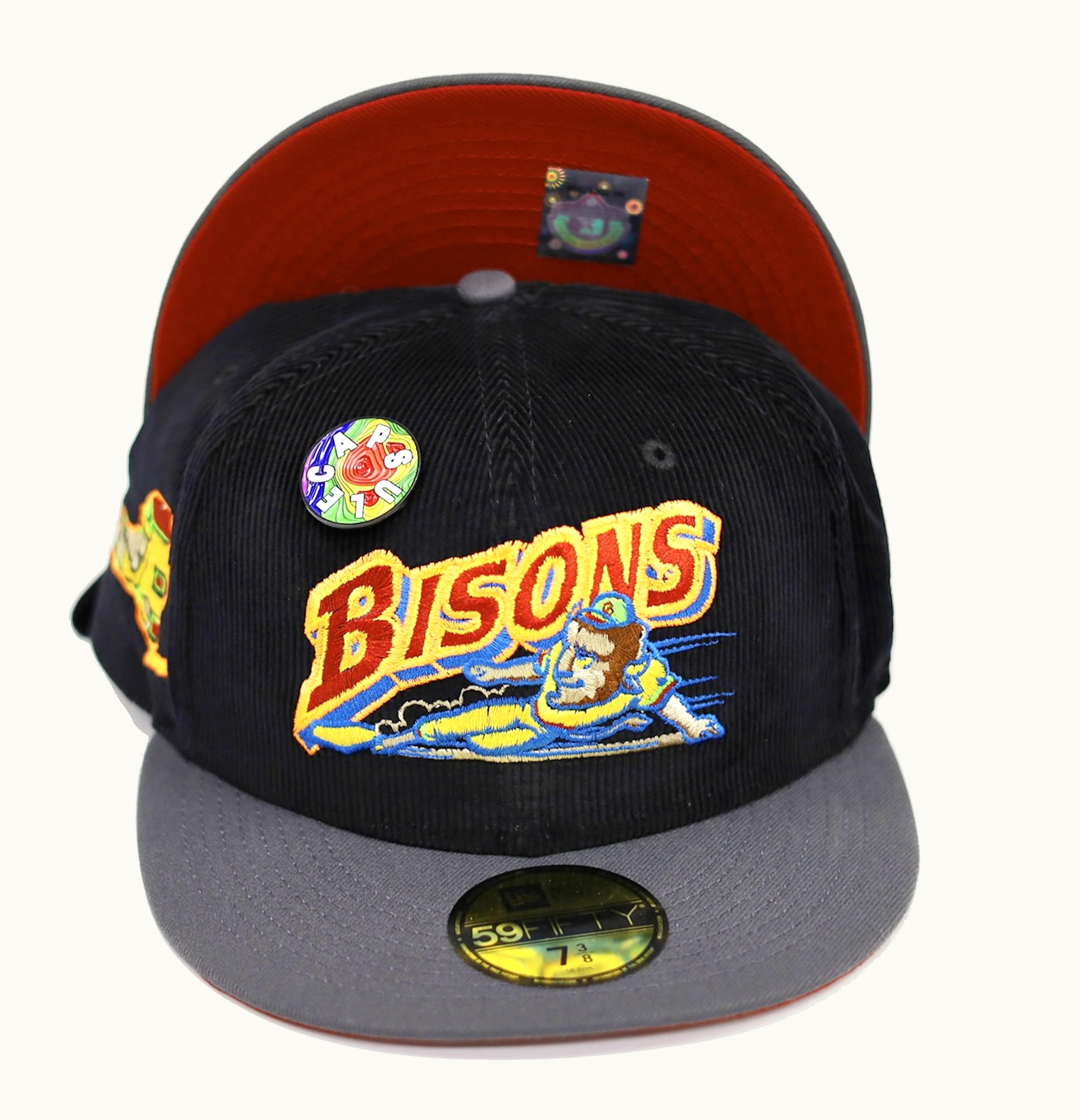 New Era New Era Buffalo Bisons Capsule Doppler Radar Collection New York State 59Fifty Fitted Hat Black Red
