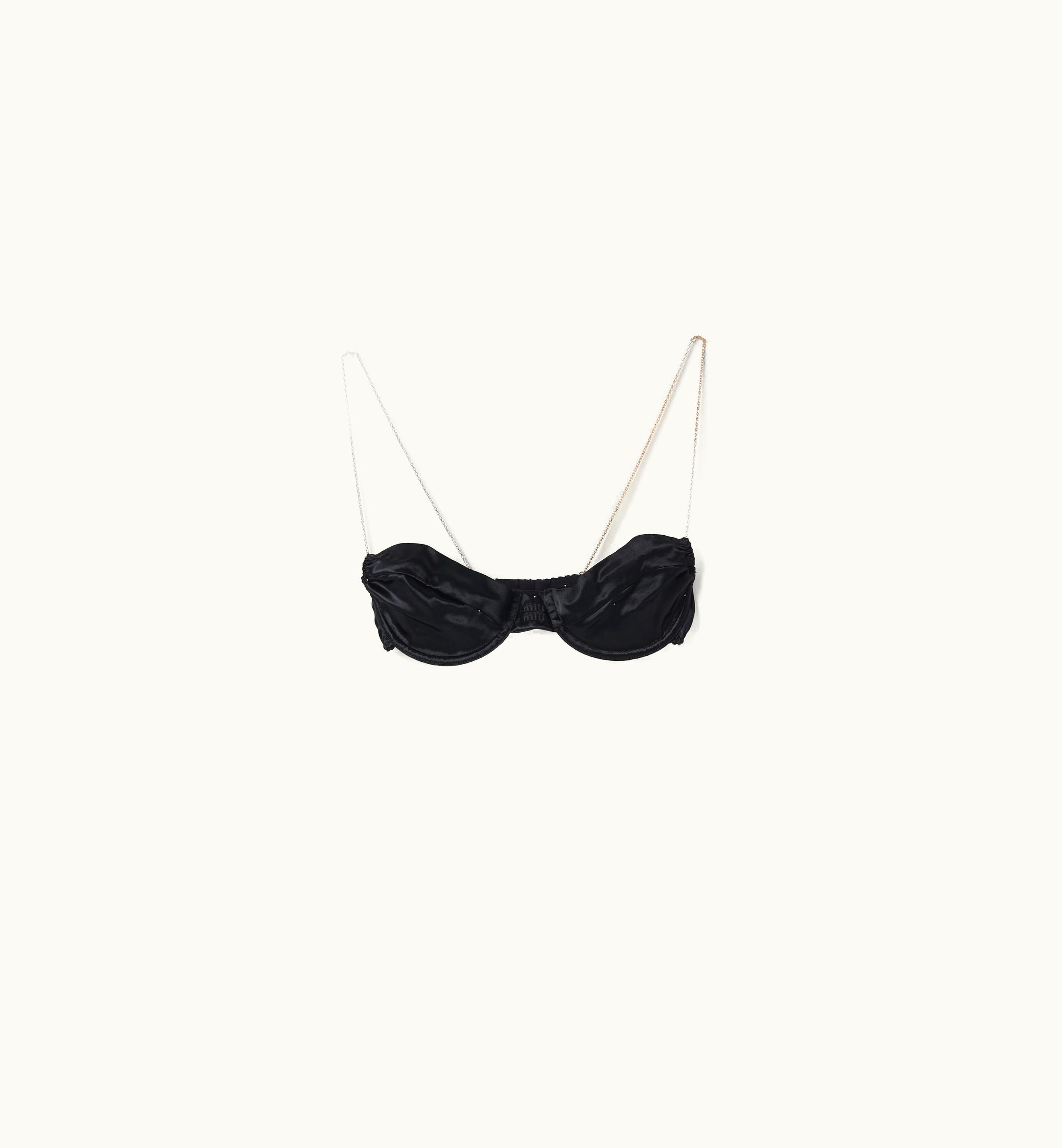Miu Miu Miu Miu Satin Bra Black