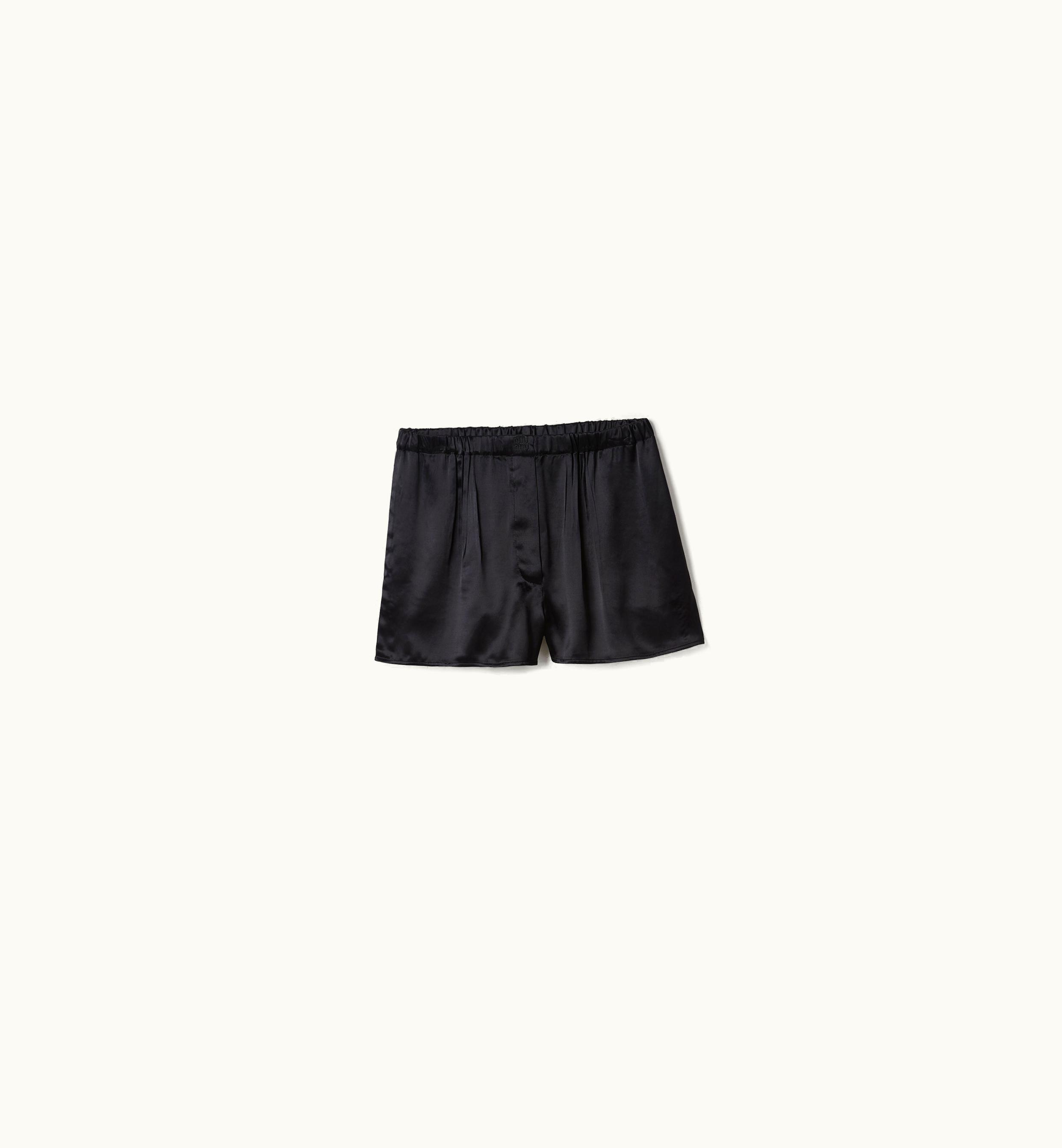 Miu Miu Miu Miu Satin Boxer Shorts Black