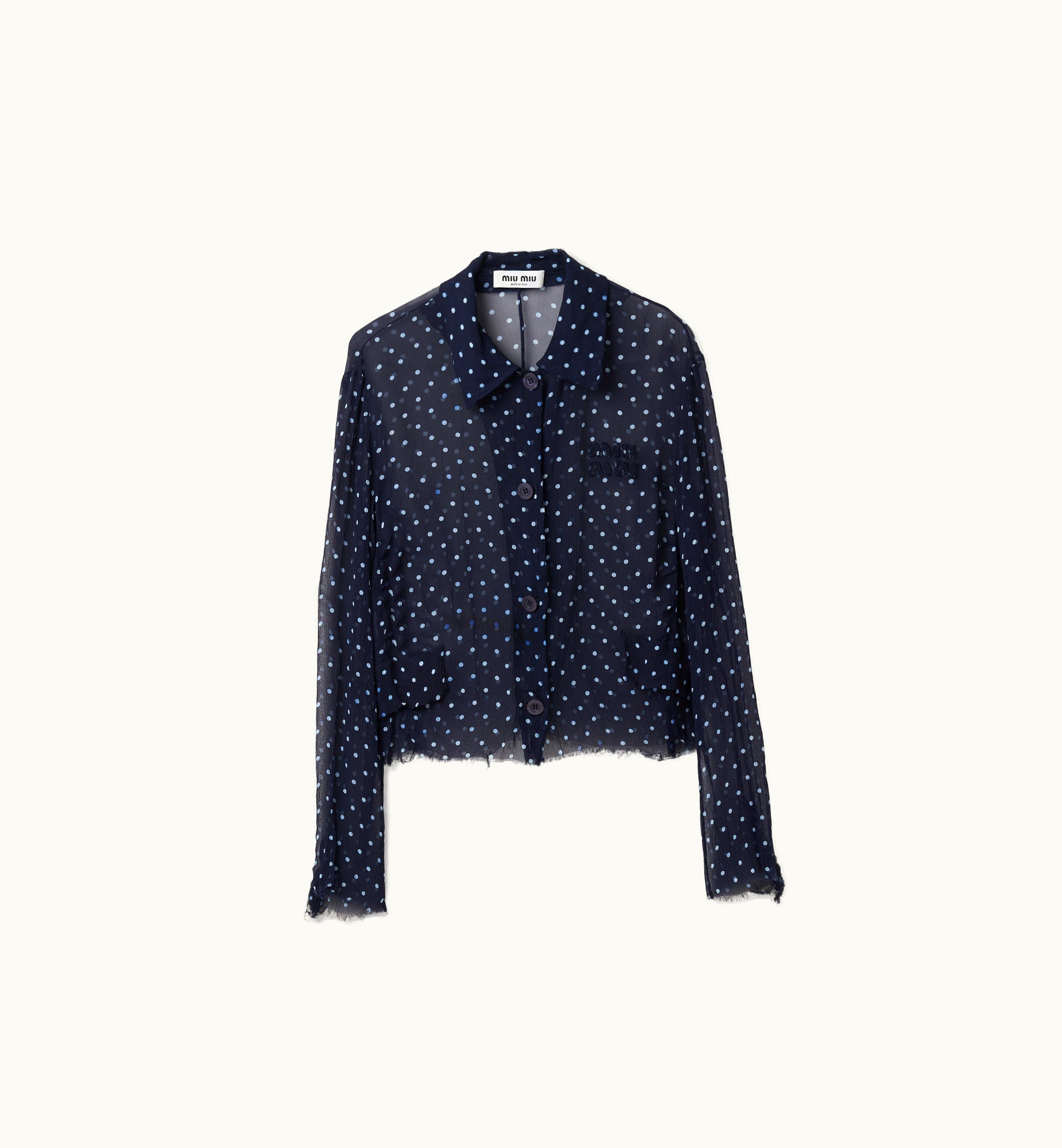 Miu Miu Miu Miu Chiffon Blouse Blue / Ivory