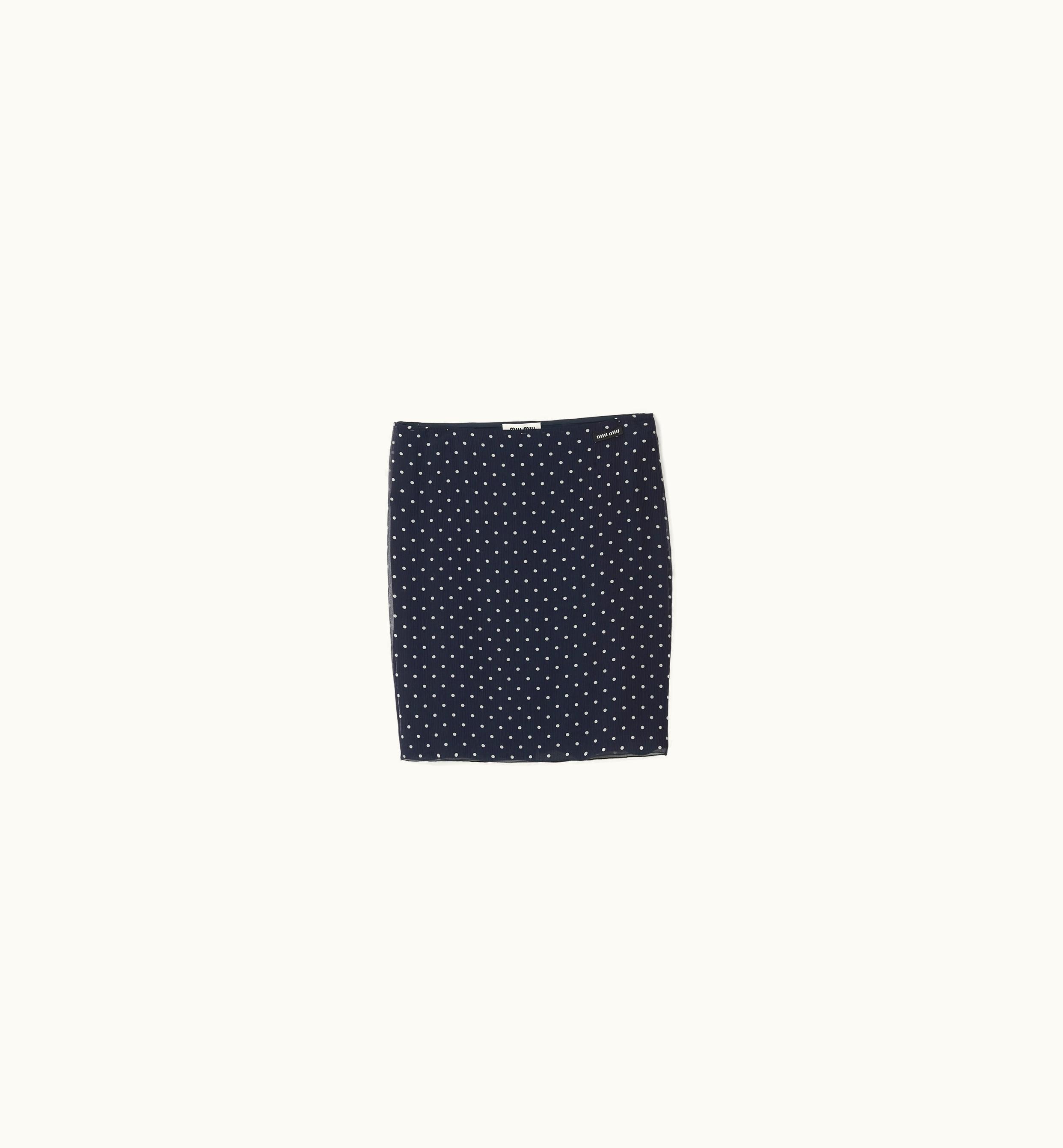 Miu Miu Miu Miu Polka-dot Chiffon Skirt Blue / Ivory