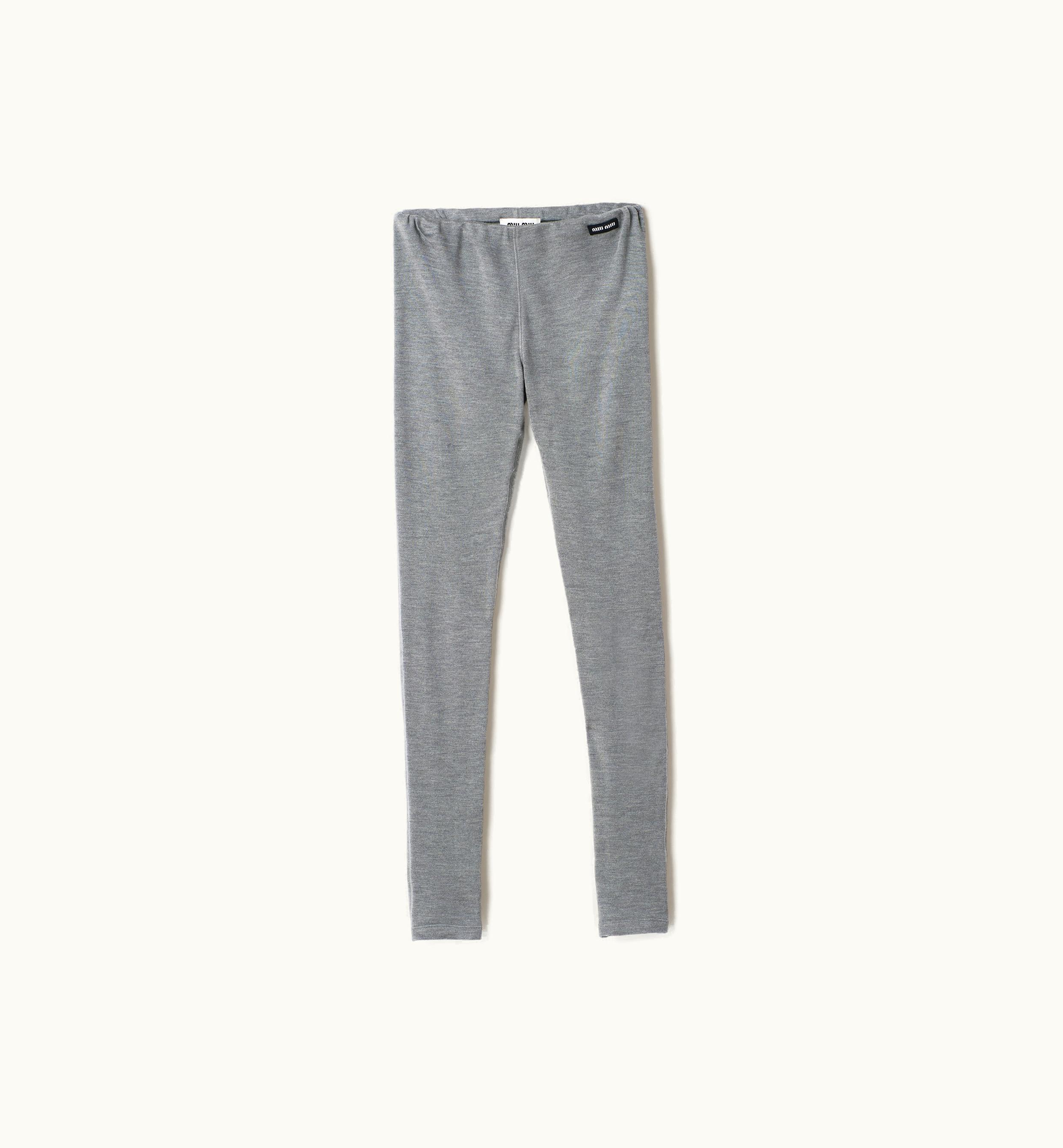 Miu Miu Miu Miu Silk Jersey Pants Grey