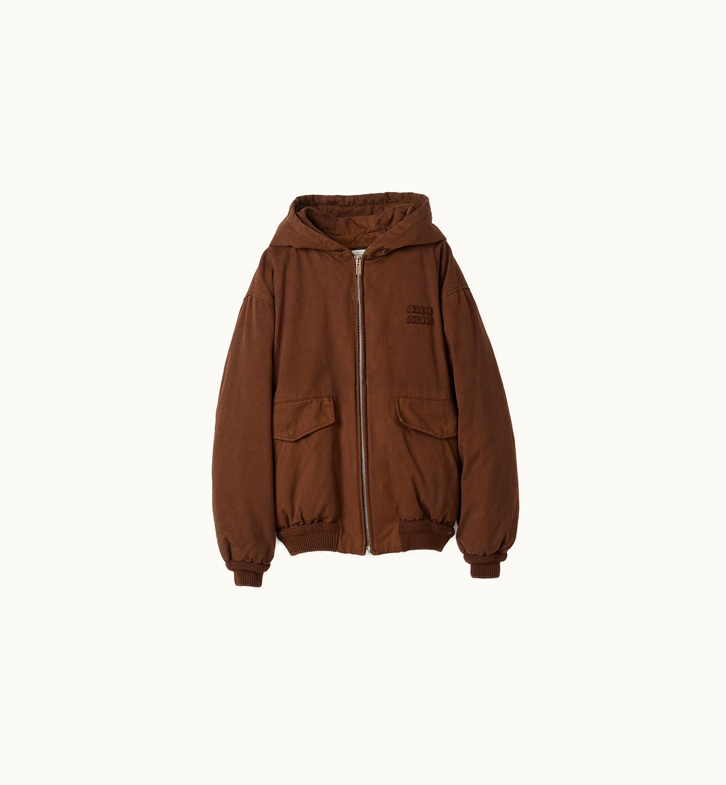 Miu Miu Miu Miu Gabardine Down Jacket Cocoa Brown