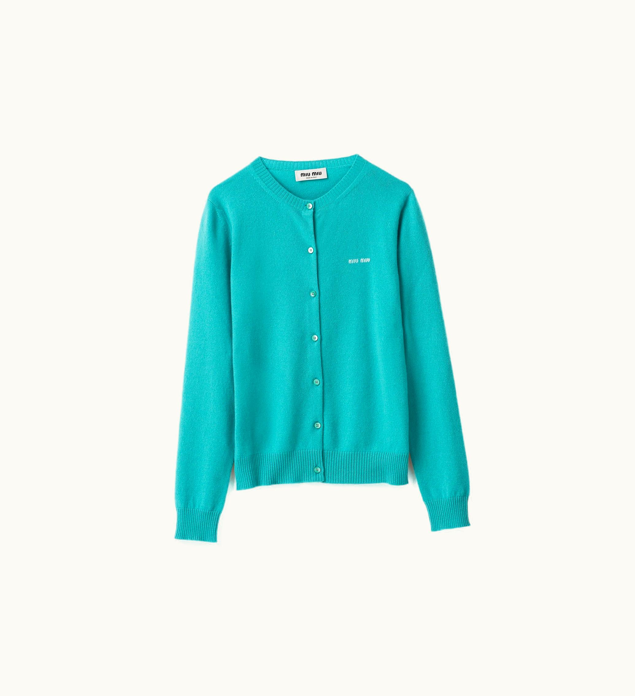 Miu Miu Miu Miu Cashmere Knit Cardigan Turquoise