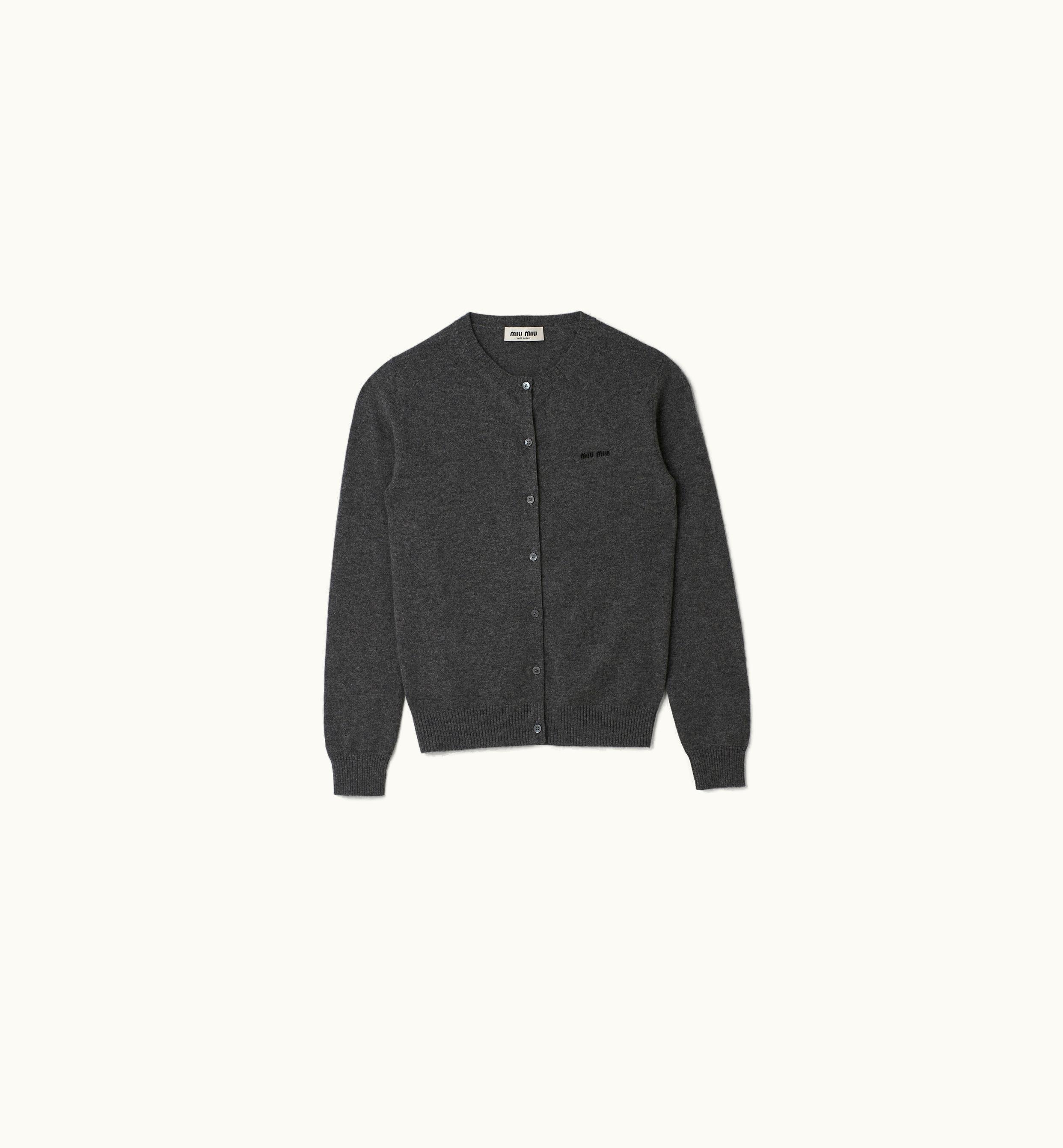 Miu Miu Miu Miu Cashmere Knit Cardigan Slate Gray