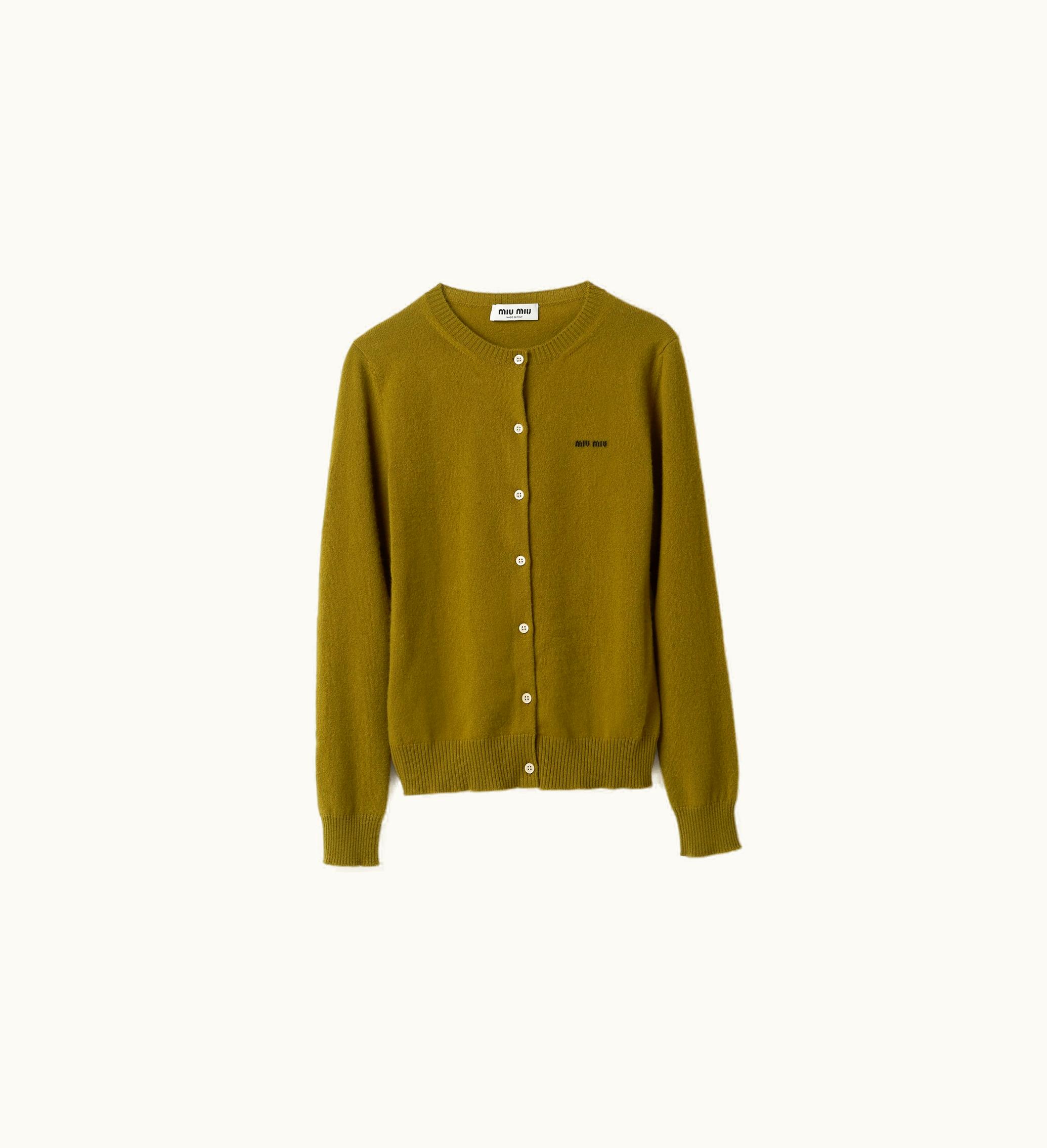 Miu Miu Miu Miu Cashmere Knit Cardigan Fern Green